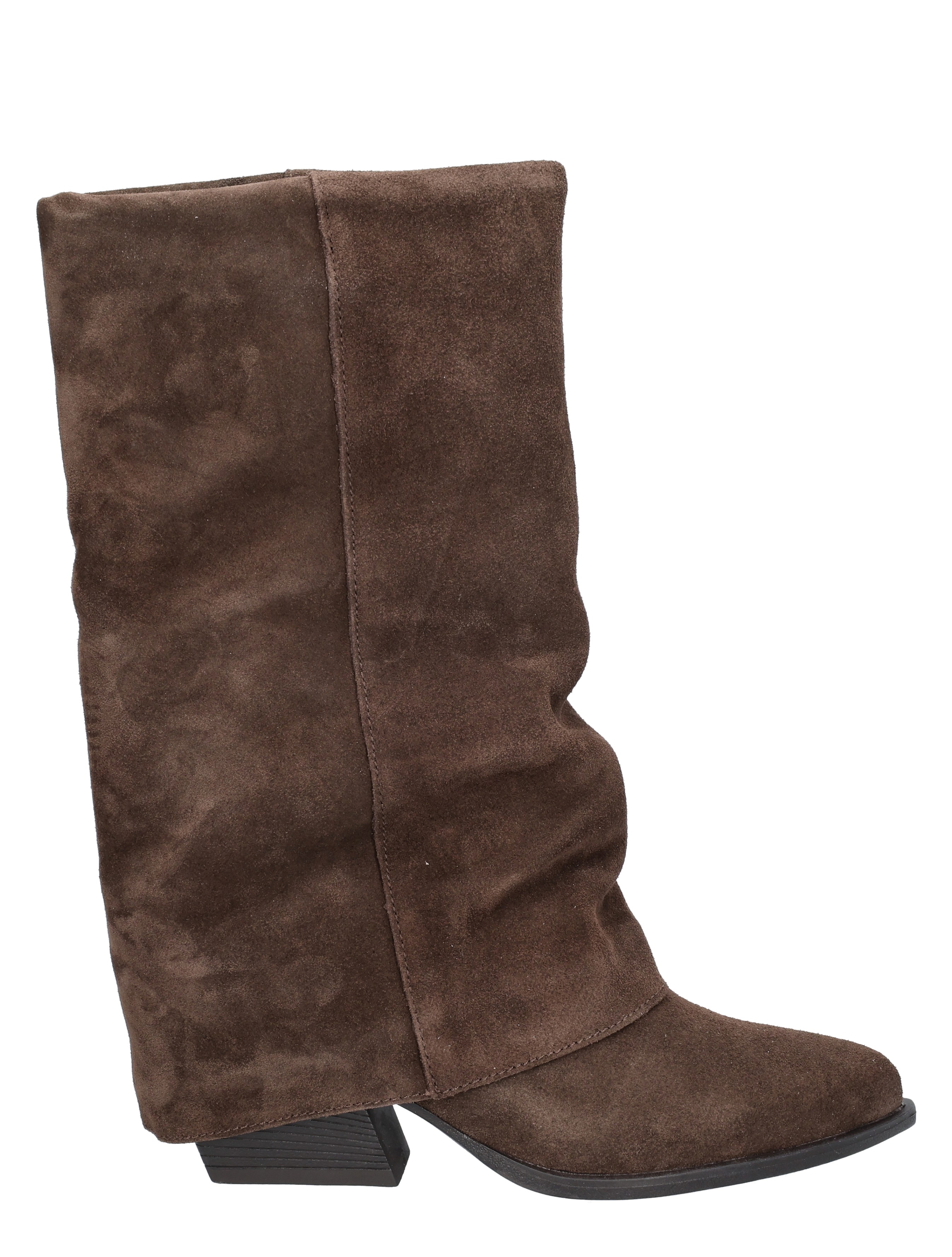 Miss Behave - 18525-26 Dakr Brown Suede - Dames - Boots - Lange Laarzen - 50867_22_1