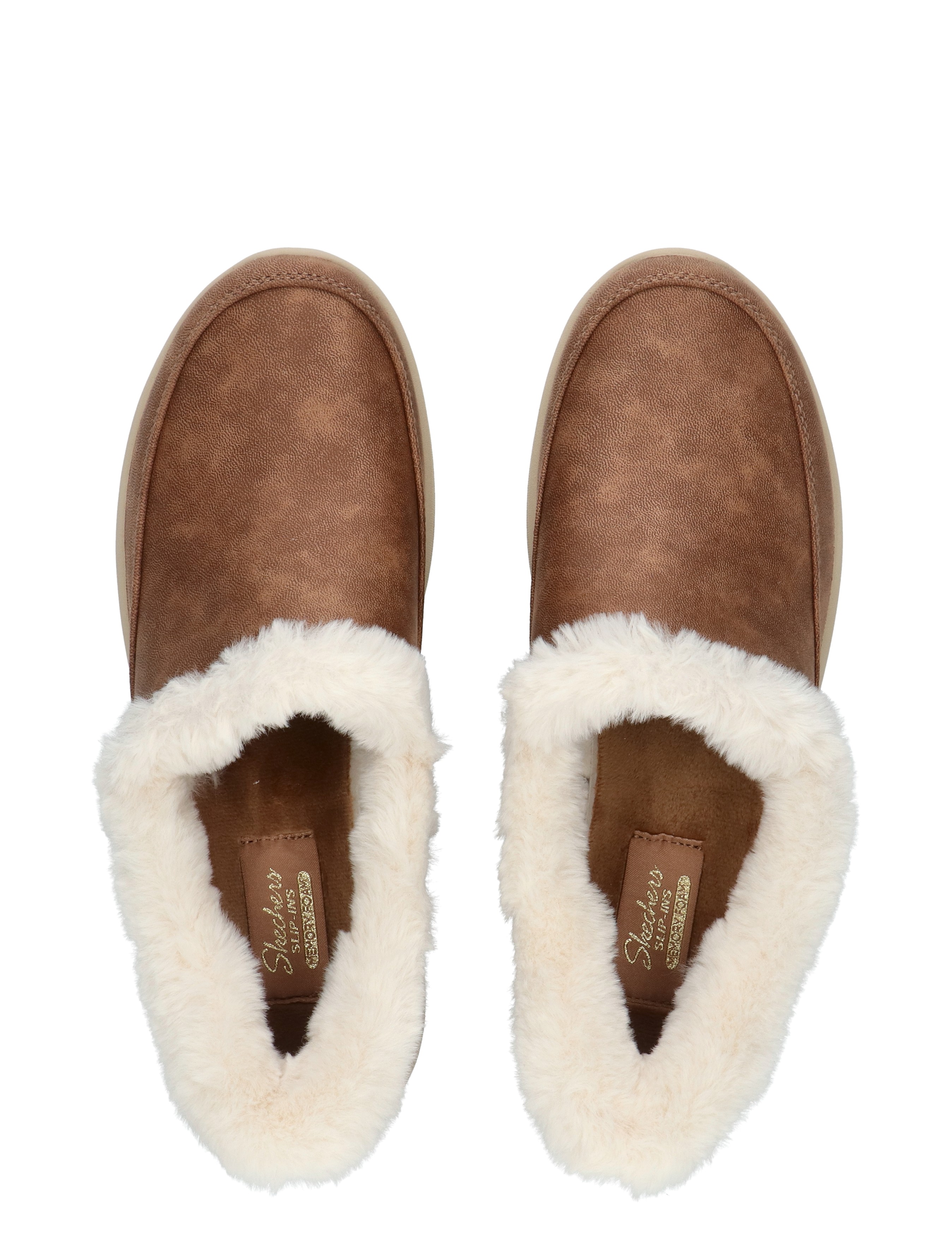 boots, slippers, faux shearling, brown, shearling lining