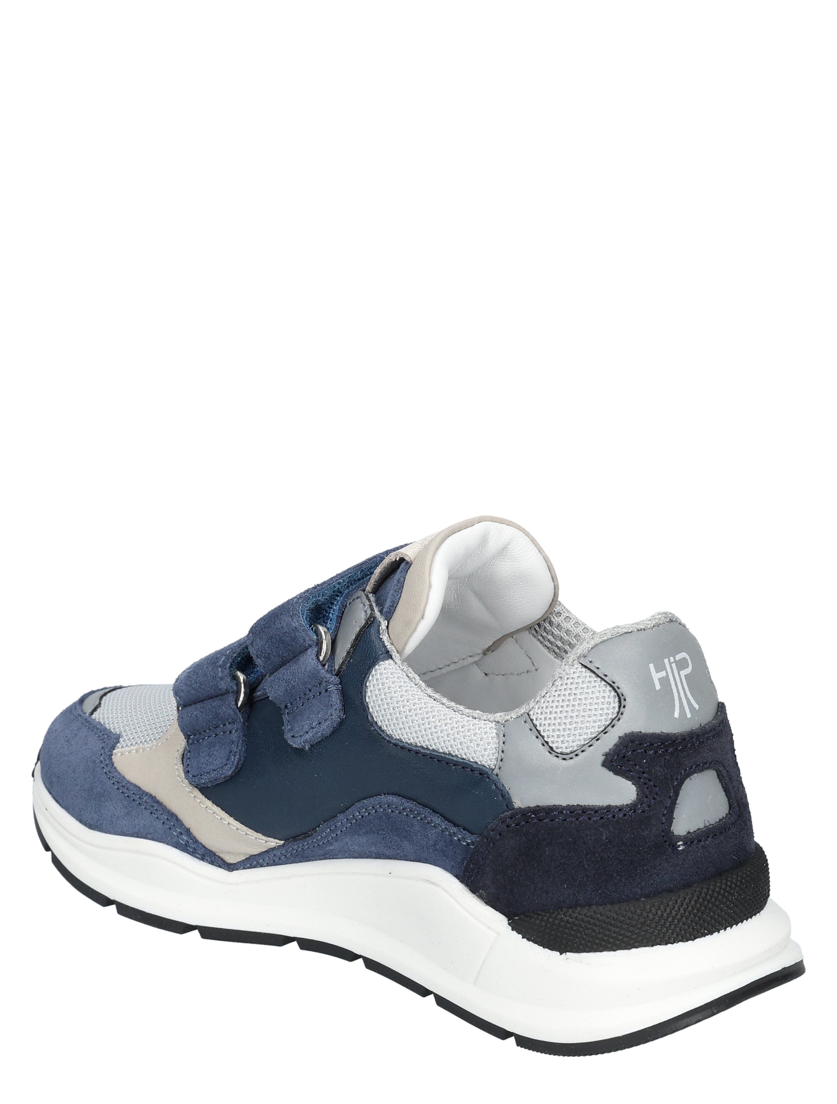 sneaker, sportschoen, blauw, mesh, velours/leder