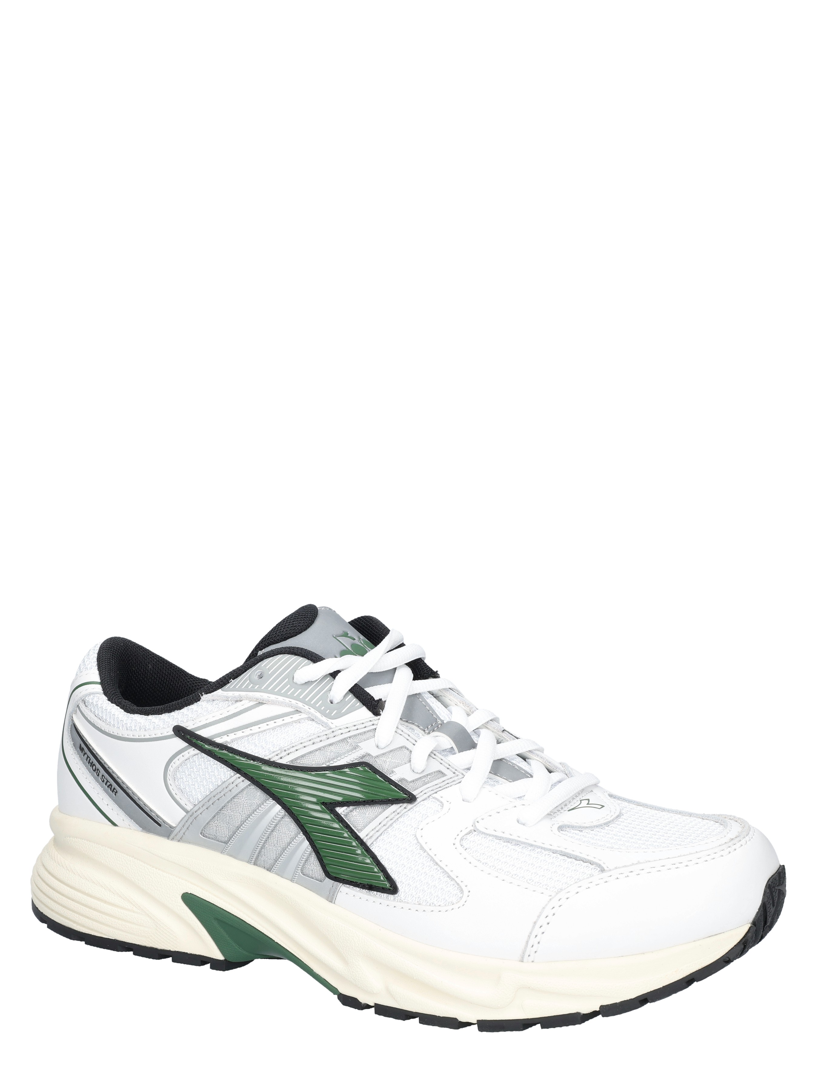 sneaker, witte schoen, groene detail, demping, runner