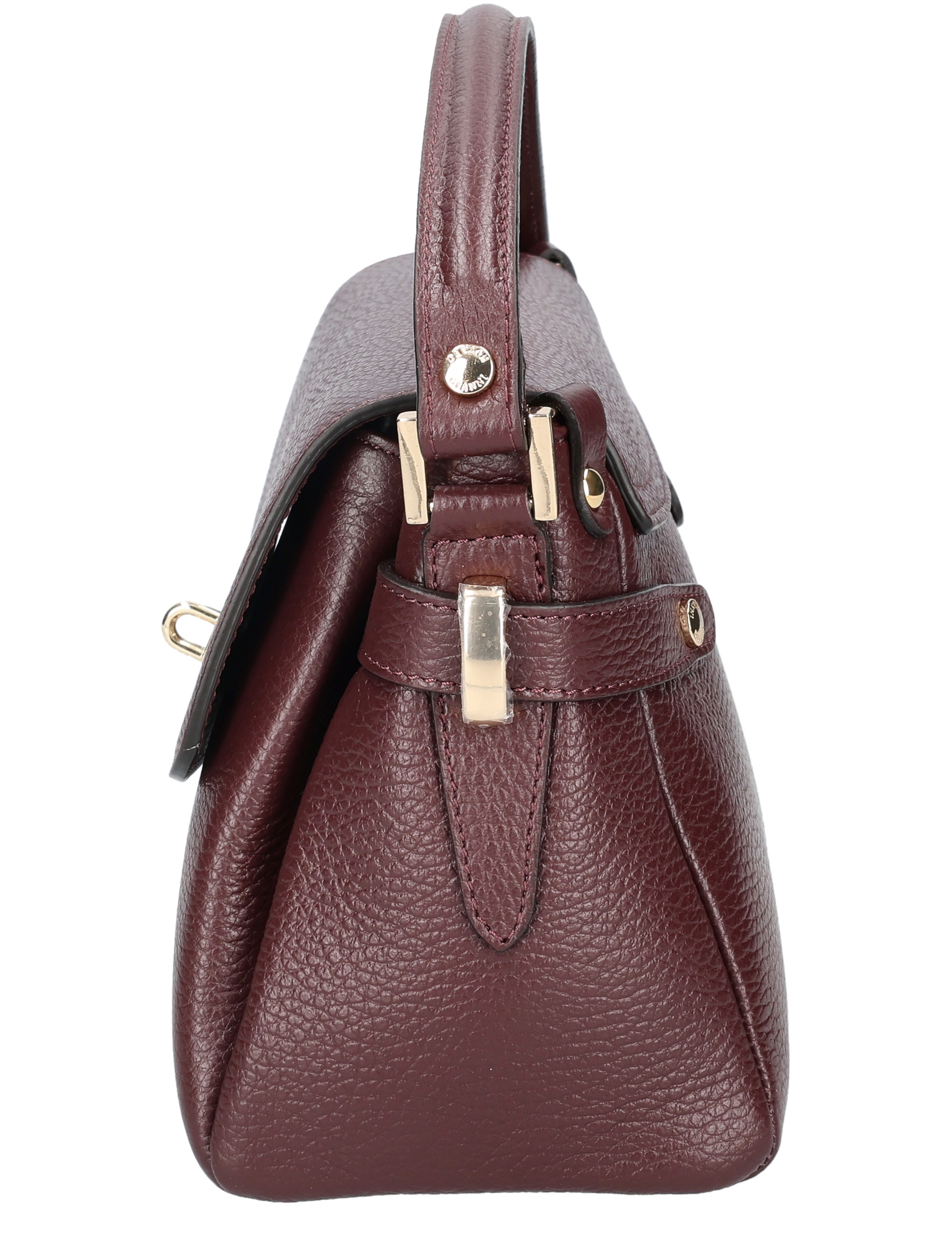handtas, leren, burgundy, tas met gesp, mini-vaste tas