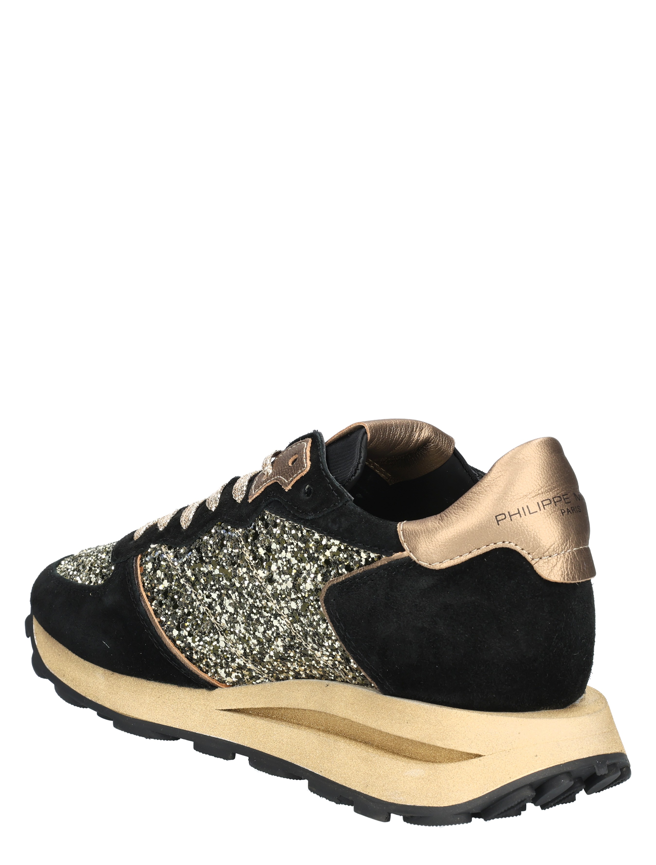 Philippe Model - TKLD Tropez Haute GD01 Glitter Daim Noir - Dames - Sneakers - Lage Sneakers - 49109_11_4