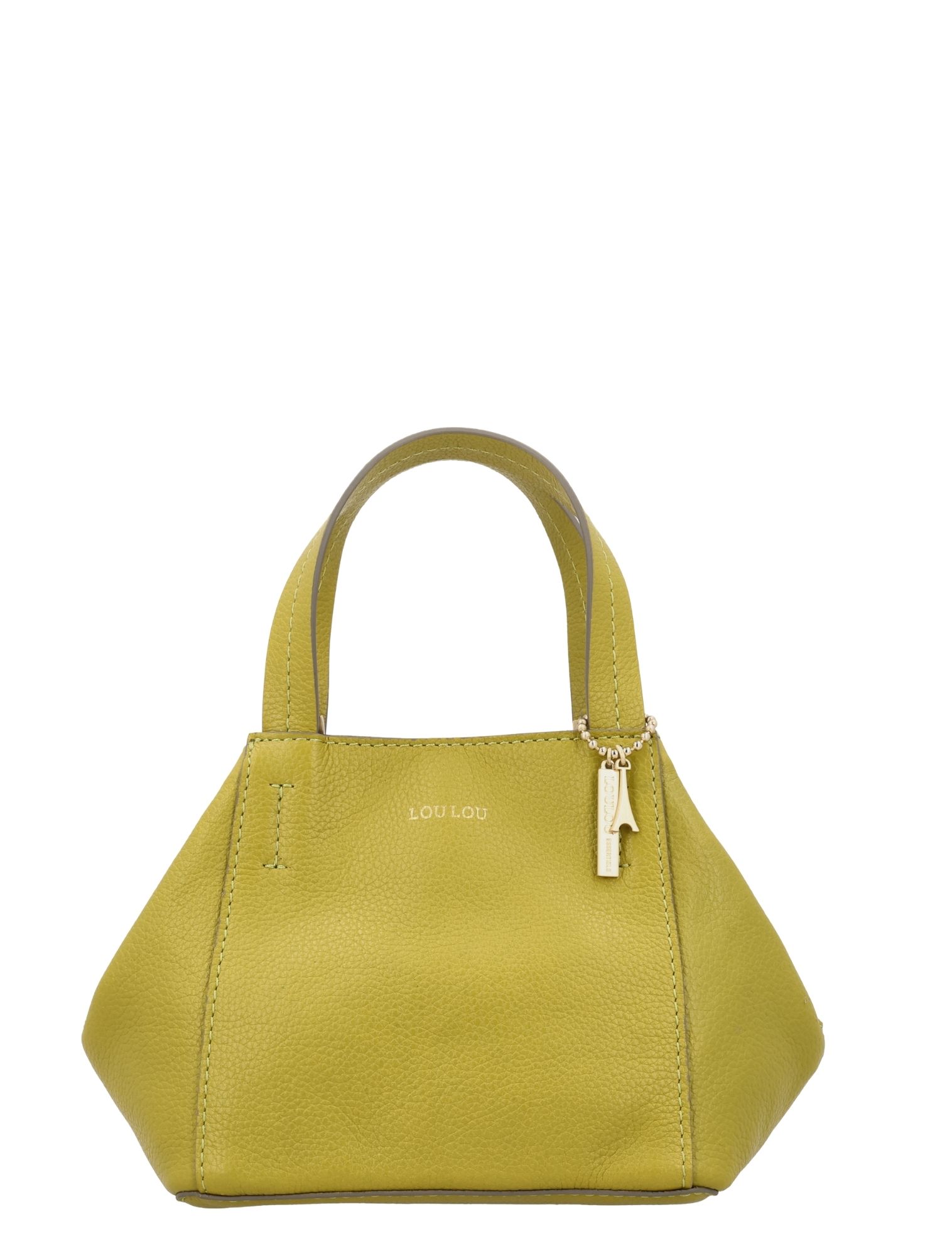 tote, handtas, leren, geel, mini-tas