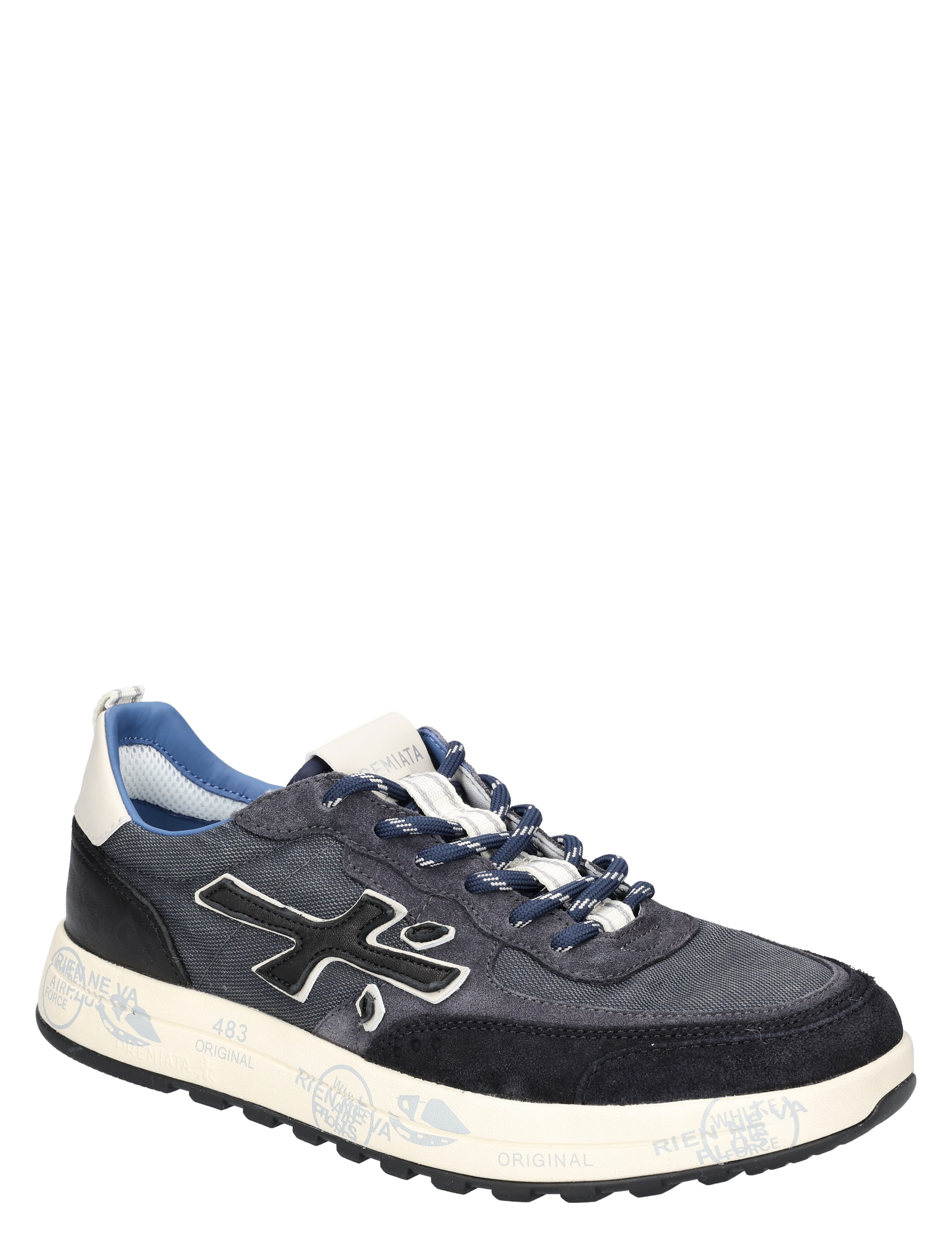 sneaker, donkerblauw, suede, luxe buitenzool, sportschoen