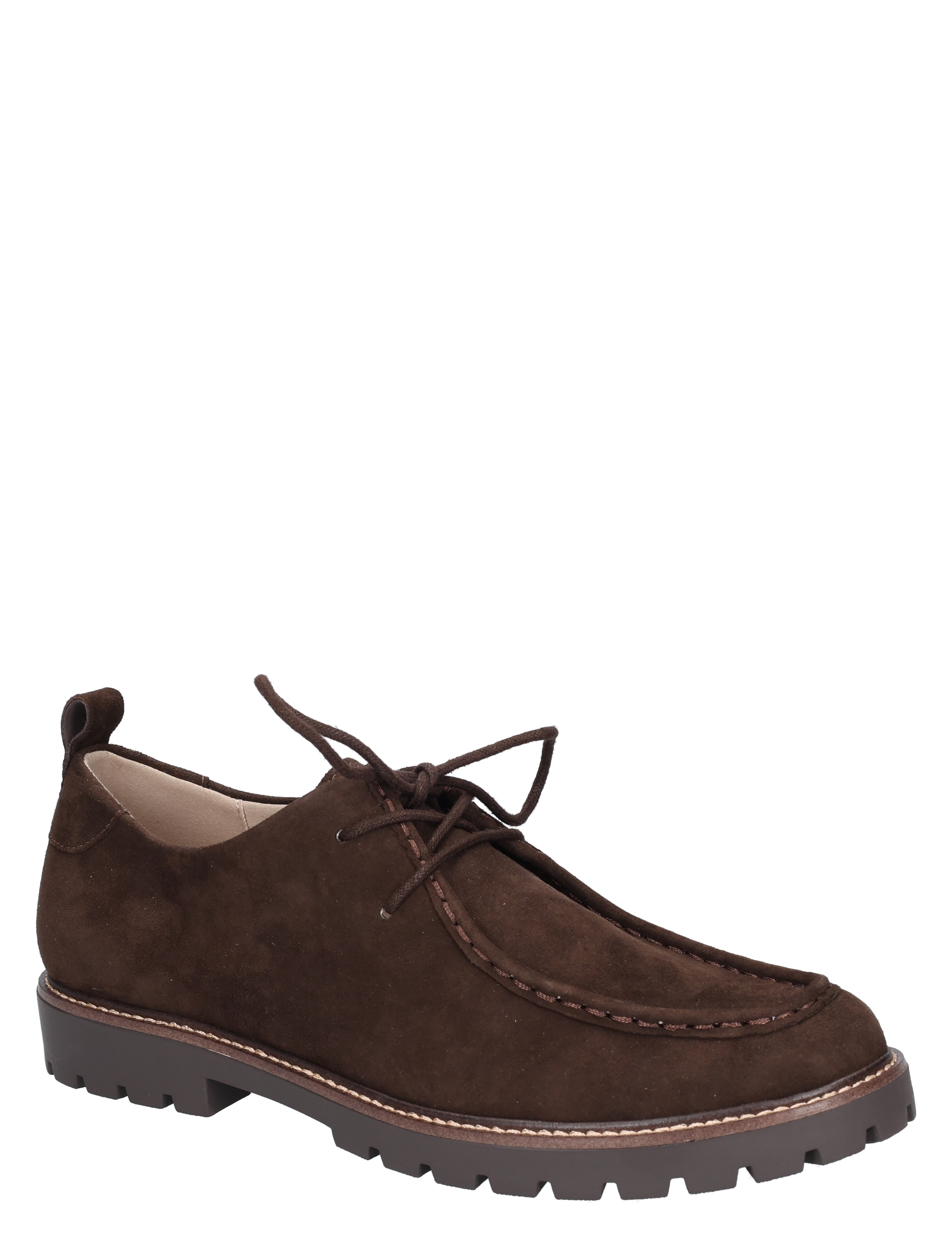 bruine schoenen, suède, laced shoes, draagvlak lage hak, rugzool tread