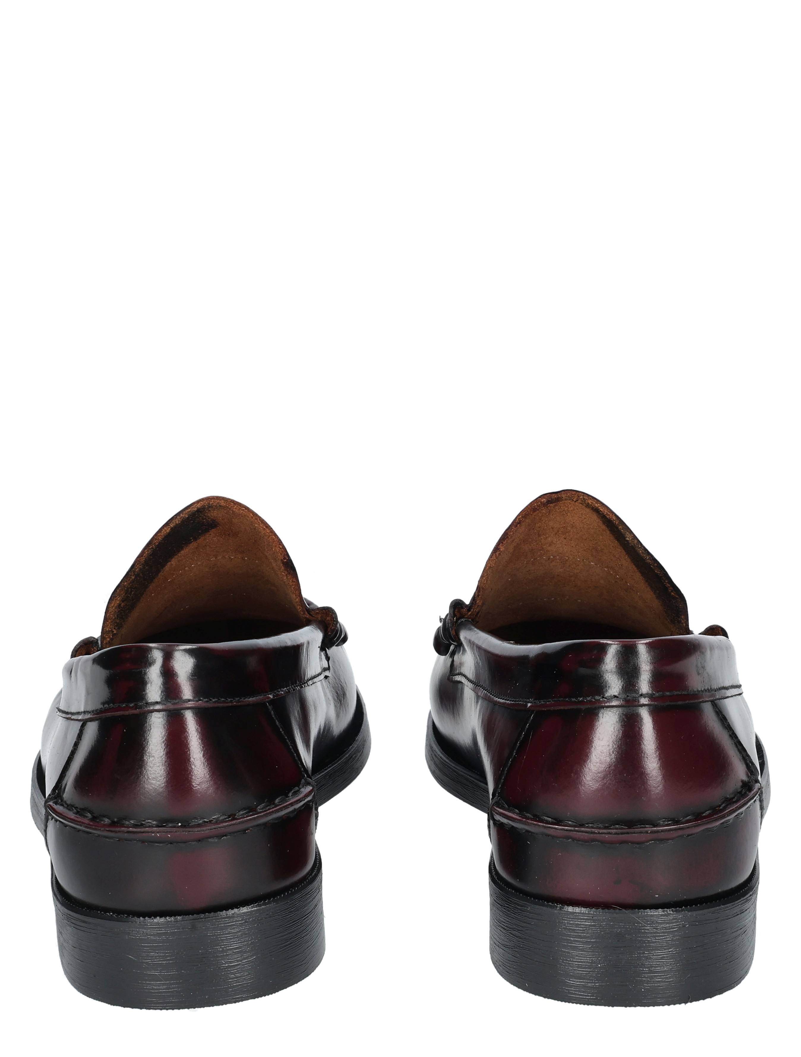 lederen schoenen, mokassins, donkerbruin, laarsvorm, platte hak