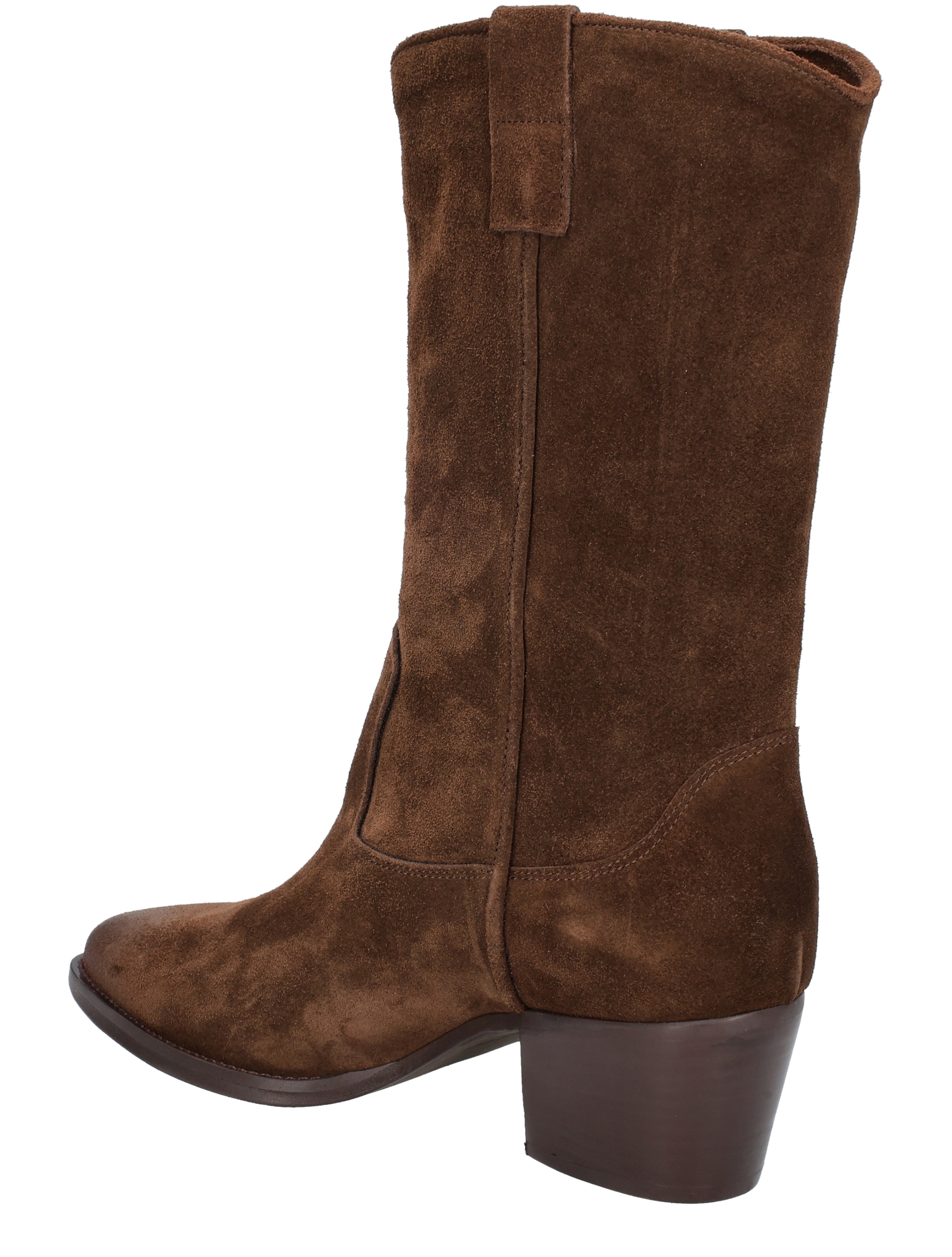 laarzen, knielaarzen, bruine, suede, hak