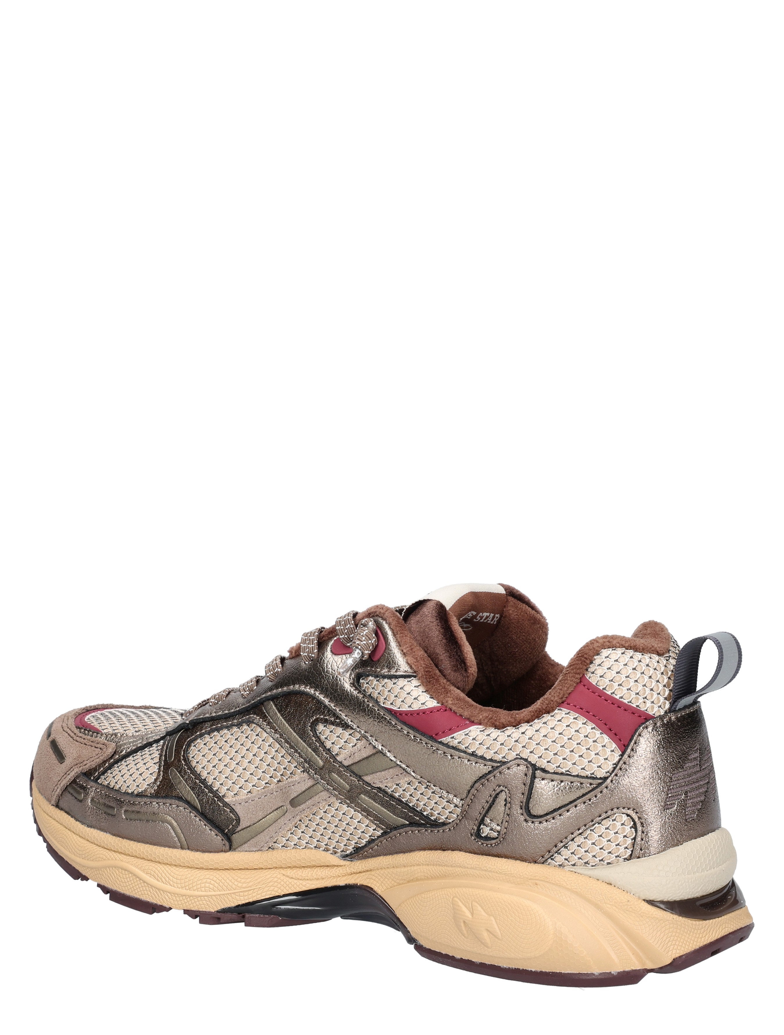 sneaker, mesh, metallic, beige, rubber sole