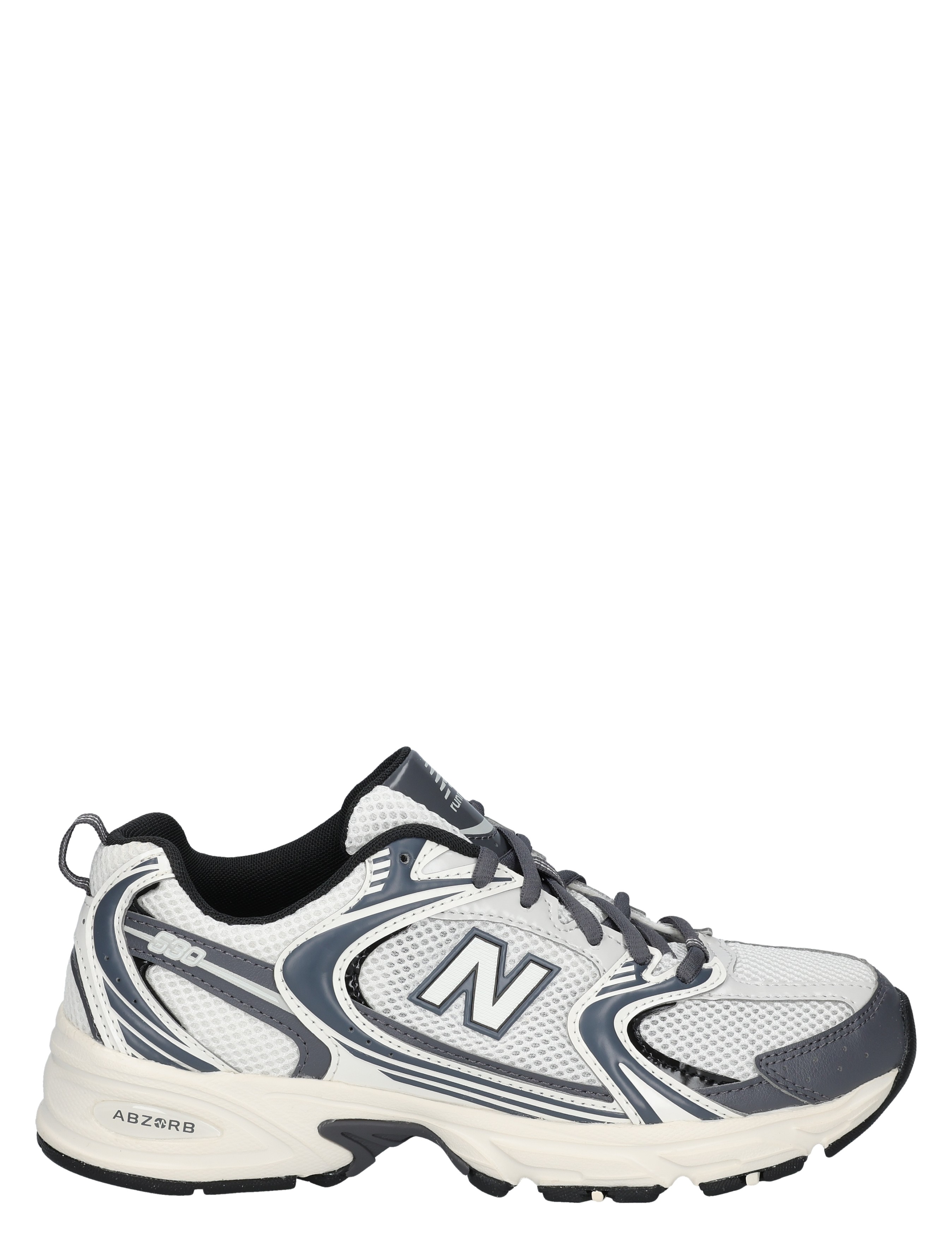 sneaker, sportschoen, witte, grijs, mesh
