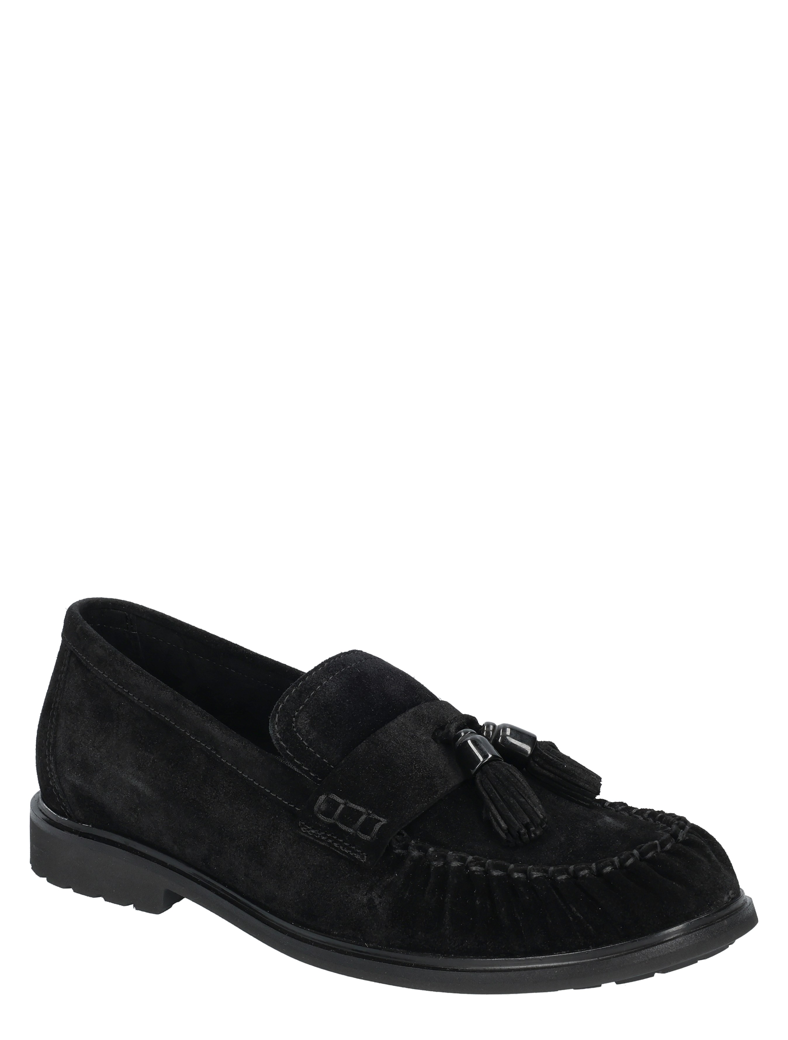 loafer, mocassin, suede, zwart, tassel