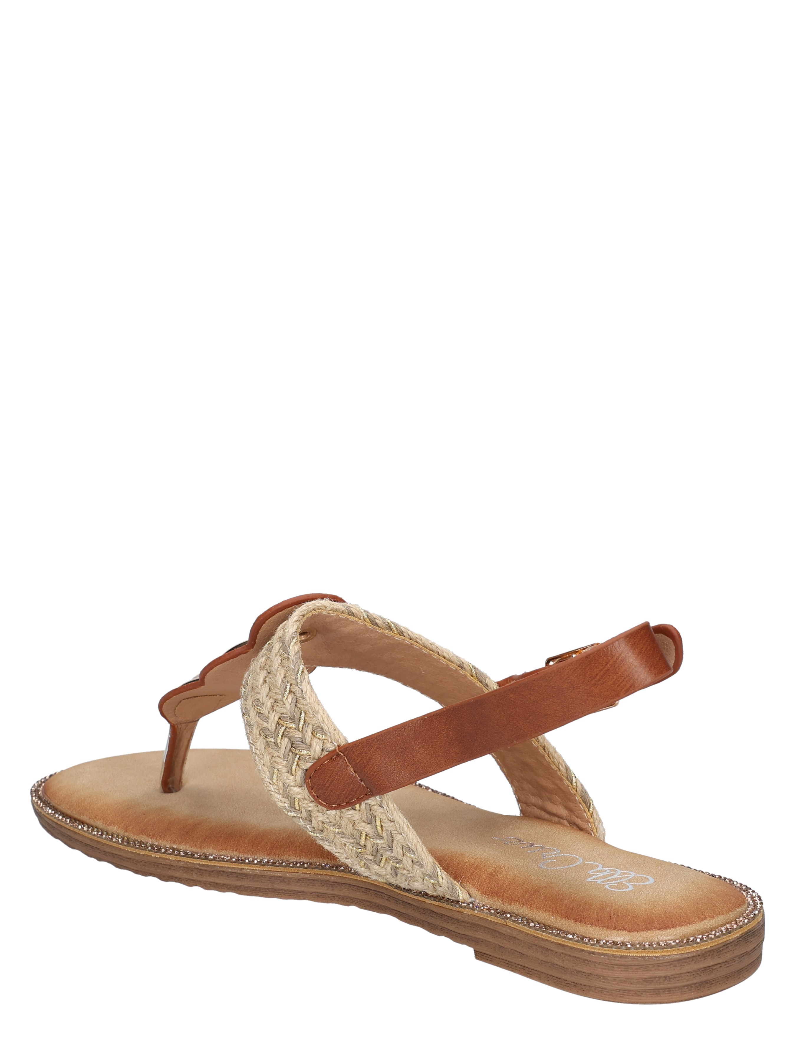 sandaal, wedge, gladiator, touw, bruin