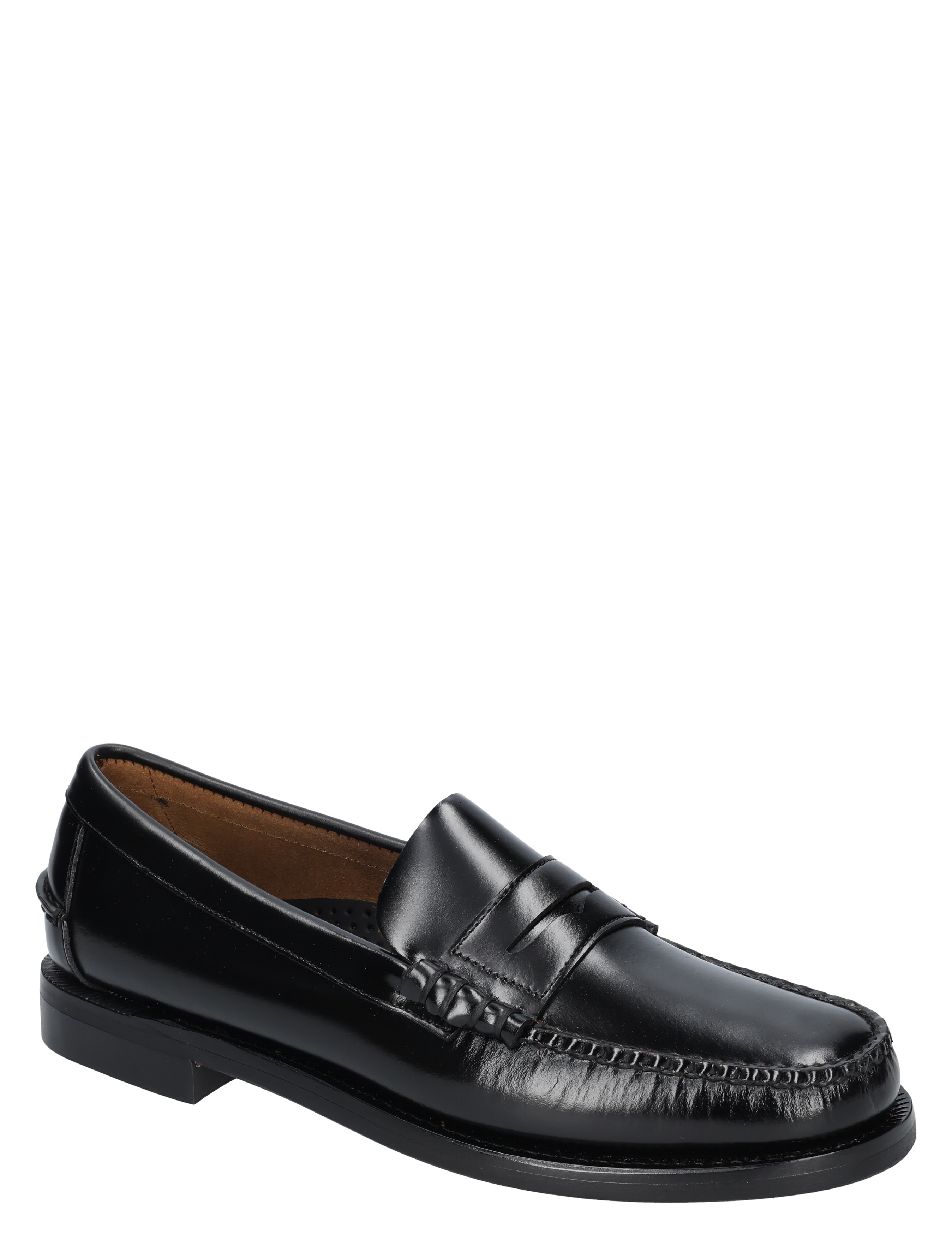 loafer, zwart, leren, mocassin, slip-on