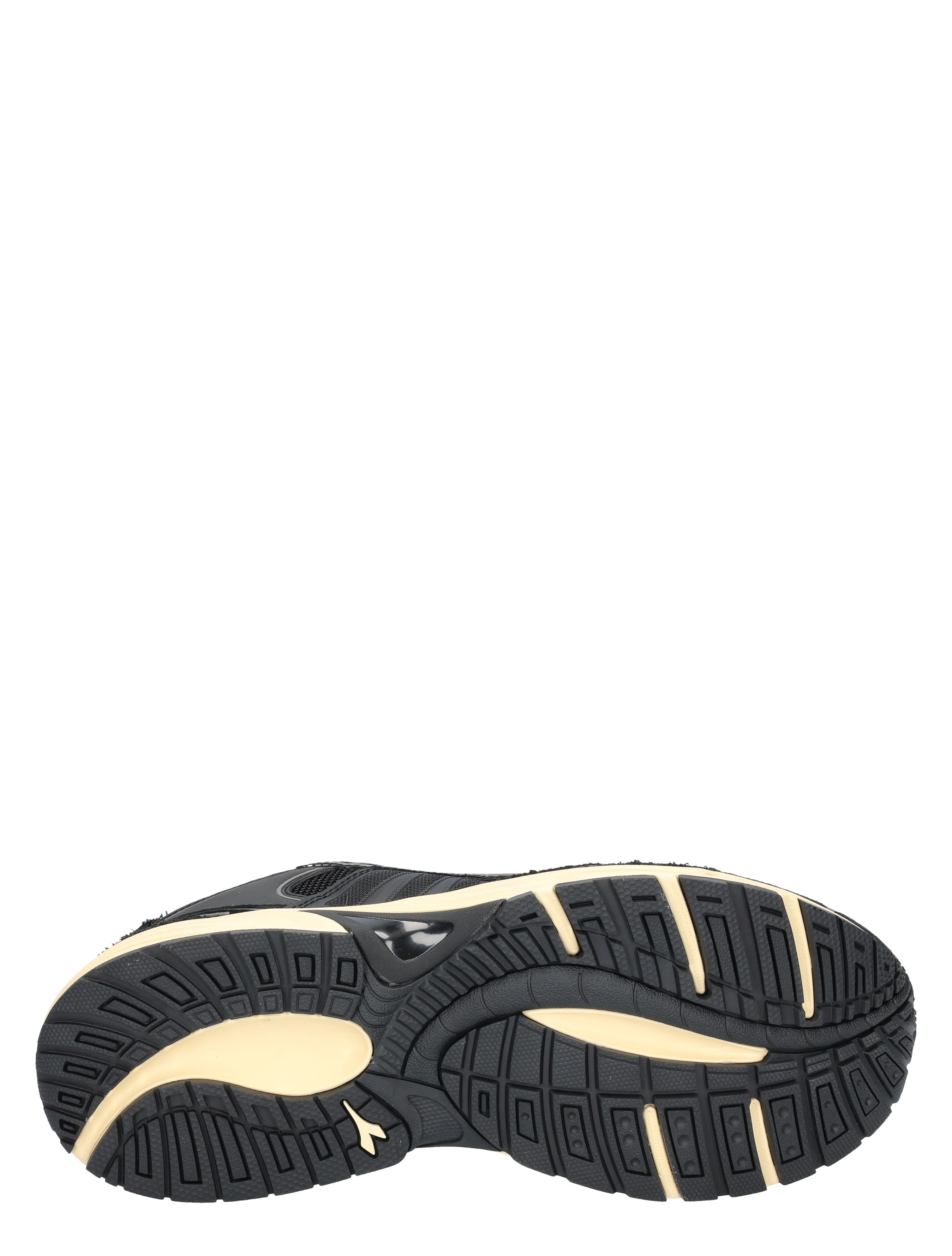 sneaker, wielige buitenzool, vierkant patroon, donkerblauw/zwart, anti-slip zool