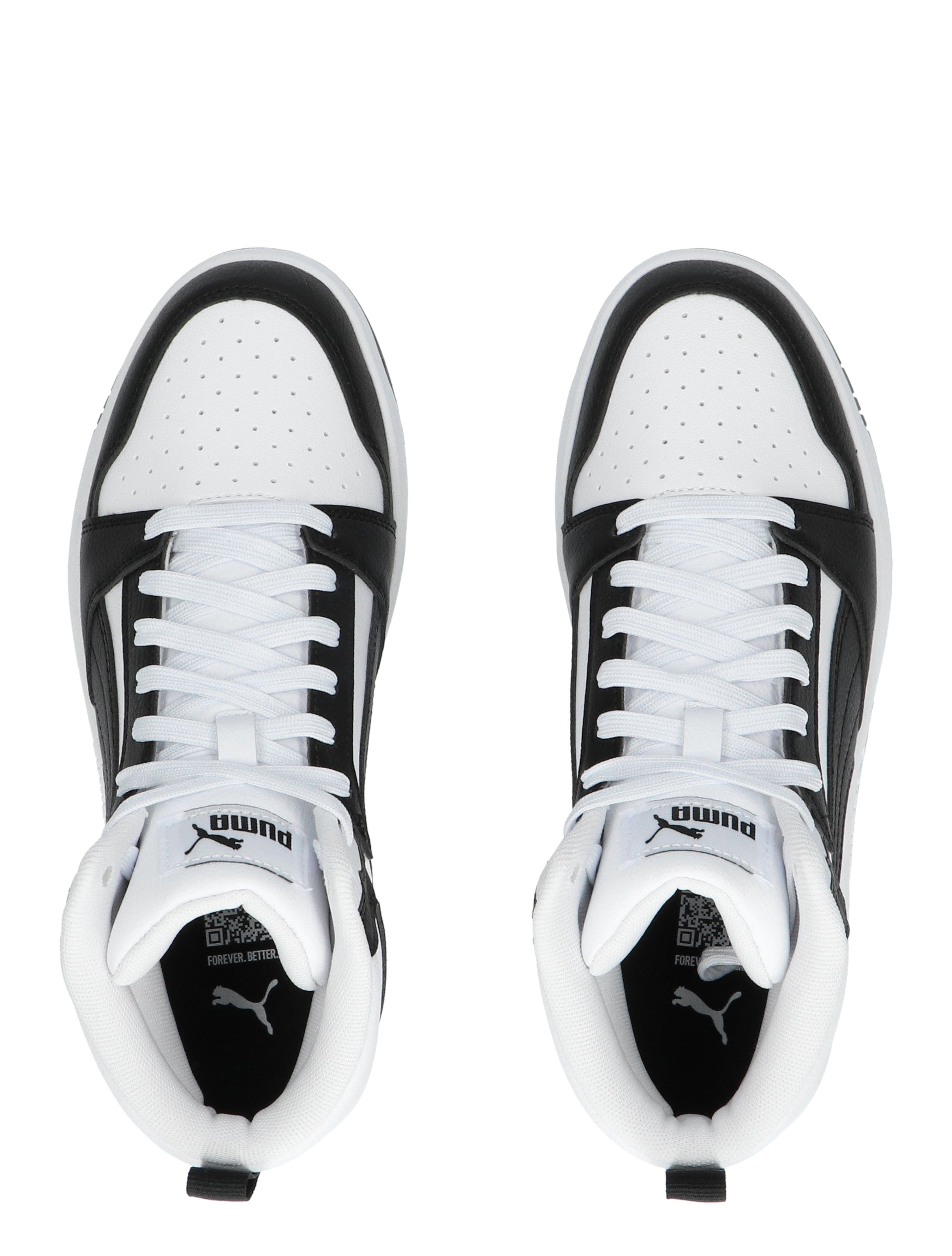 Puma - Rebound V6 Mid Jr White Black Shadow Grey - Meisjes - Jongens - Sneakers - Sneakers - Hoge Sneakers - Hoge Sneakers - 44977_81_7