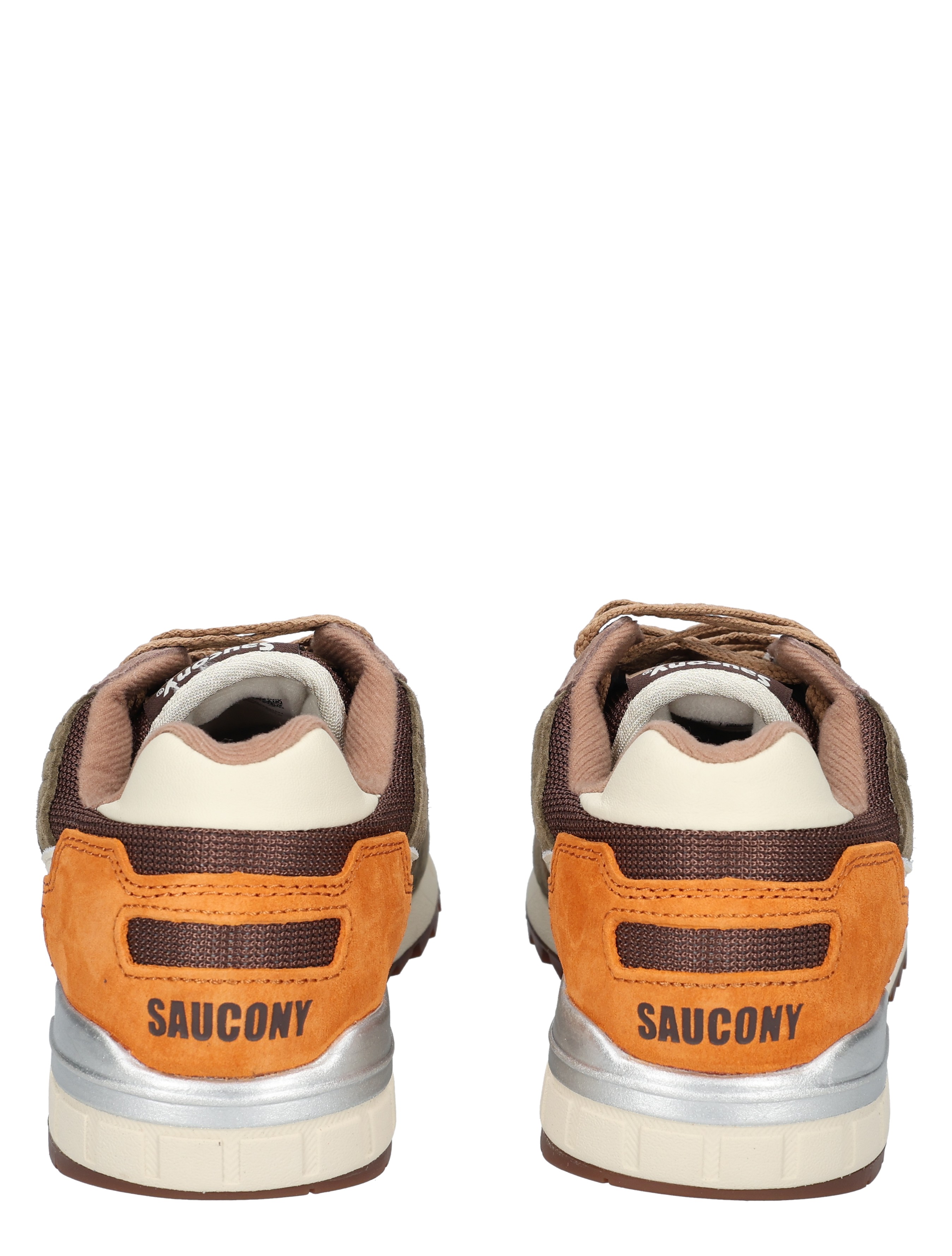 sneaker, oranje, mesh, suede, achterkant