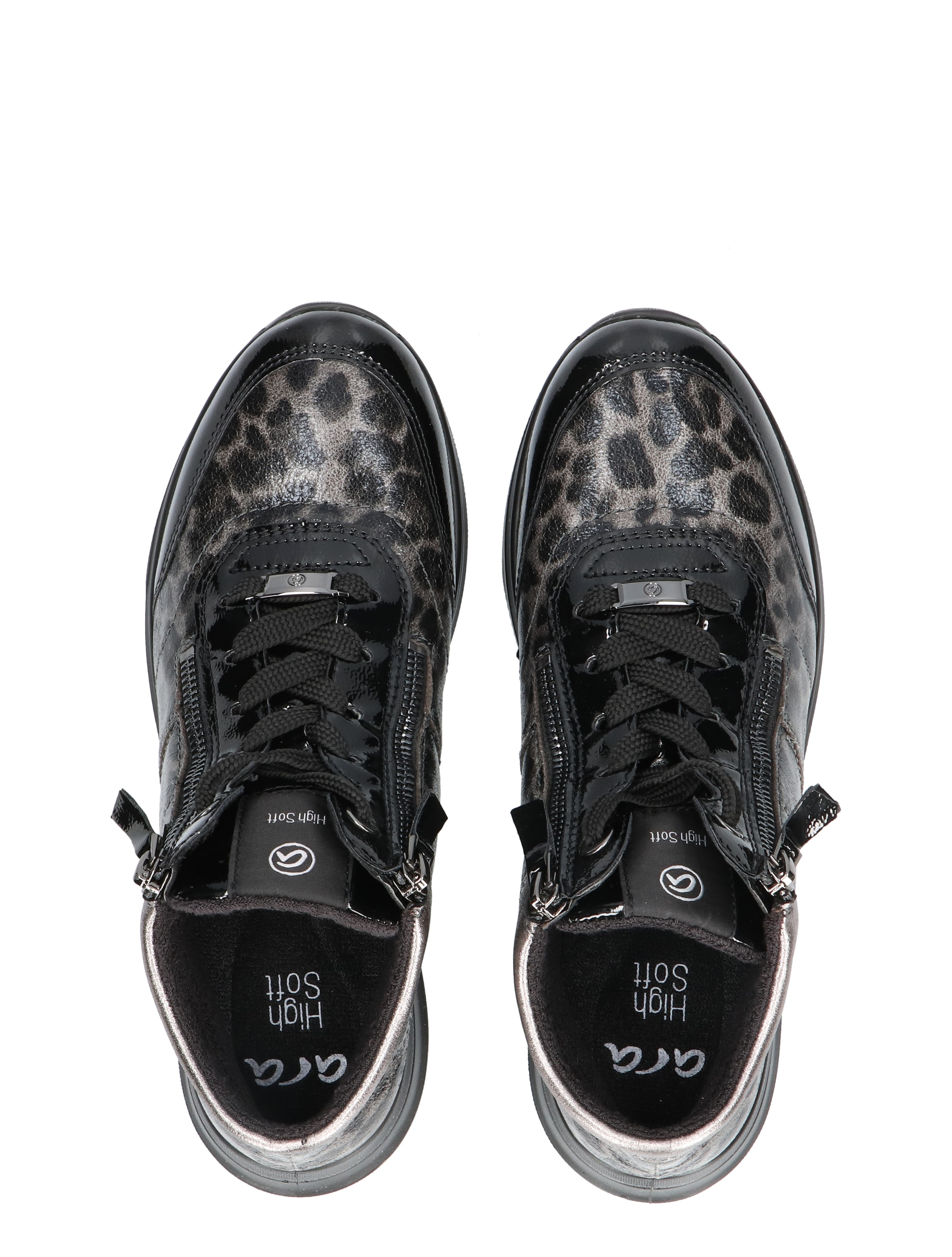 Ara - 12-24808-86 Black Steel Graphite H-Wijdte - Dames - Veterschoenen - Casual Veterschoenen - 48830_99_7