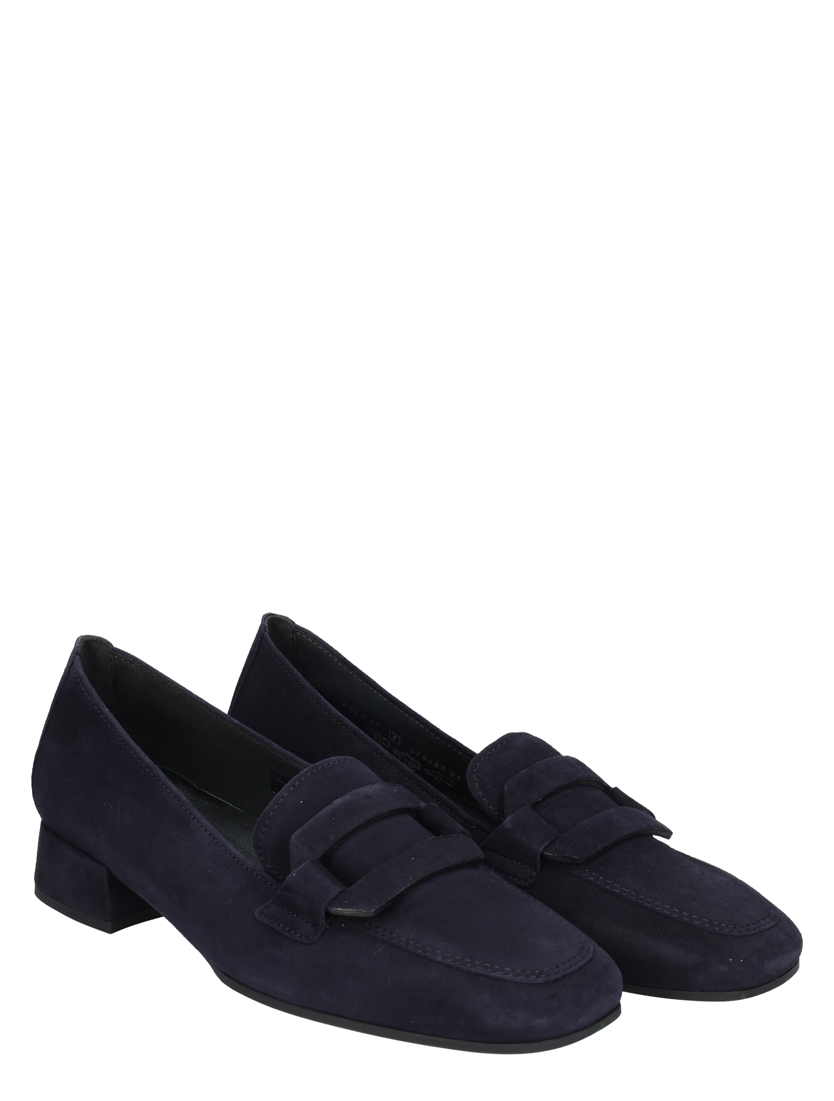 dameschoenen, loafers, suède, donkerblauw, banddetail