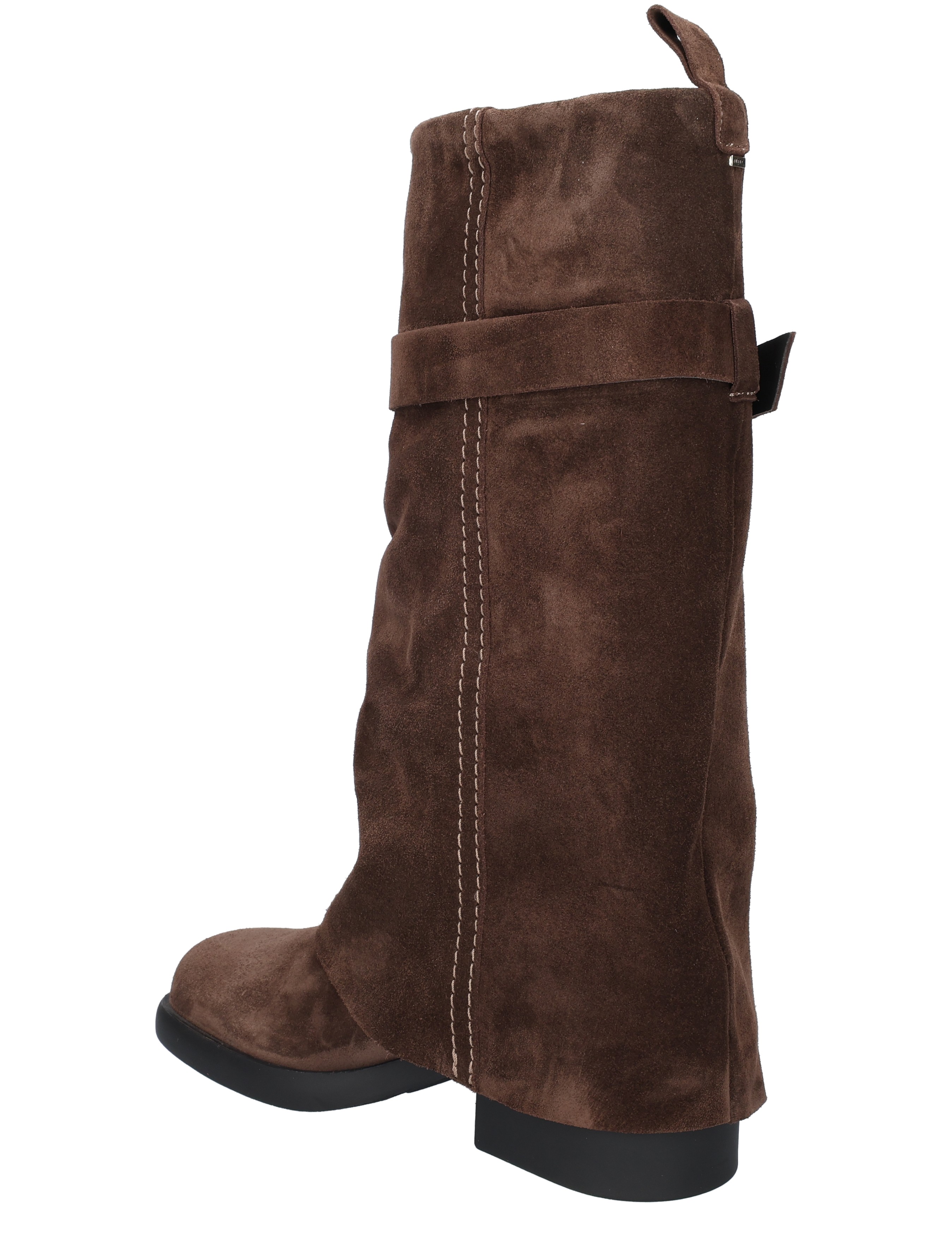 suede, bruin, laarsen, knielang, stiksels