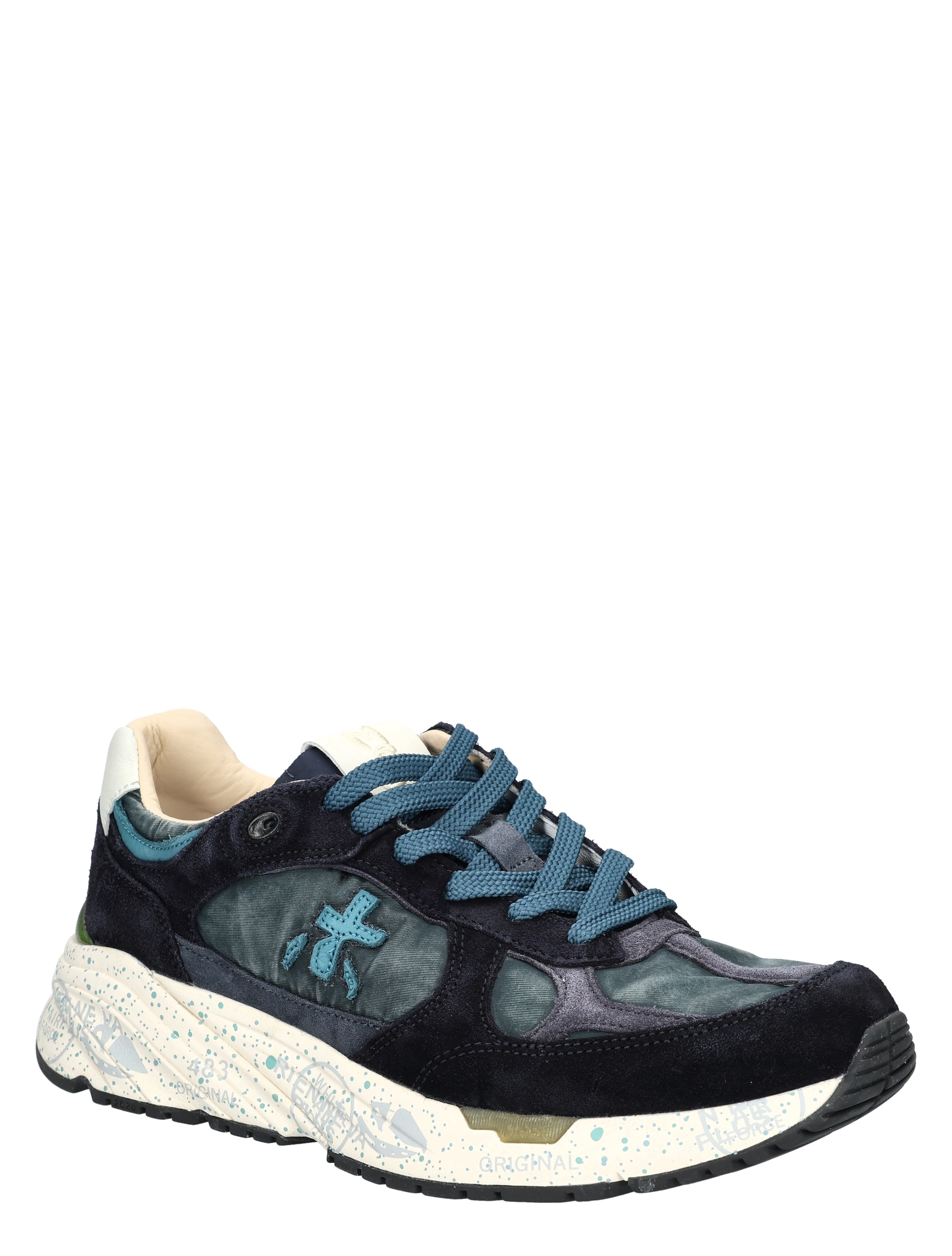 sneaker, sportschoen, donkerblauw, witte zool, mentale stijlno
