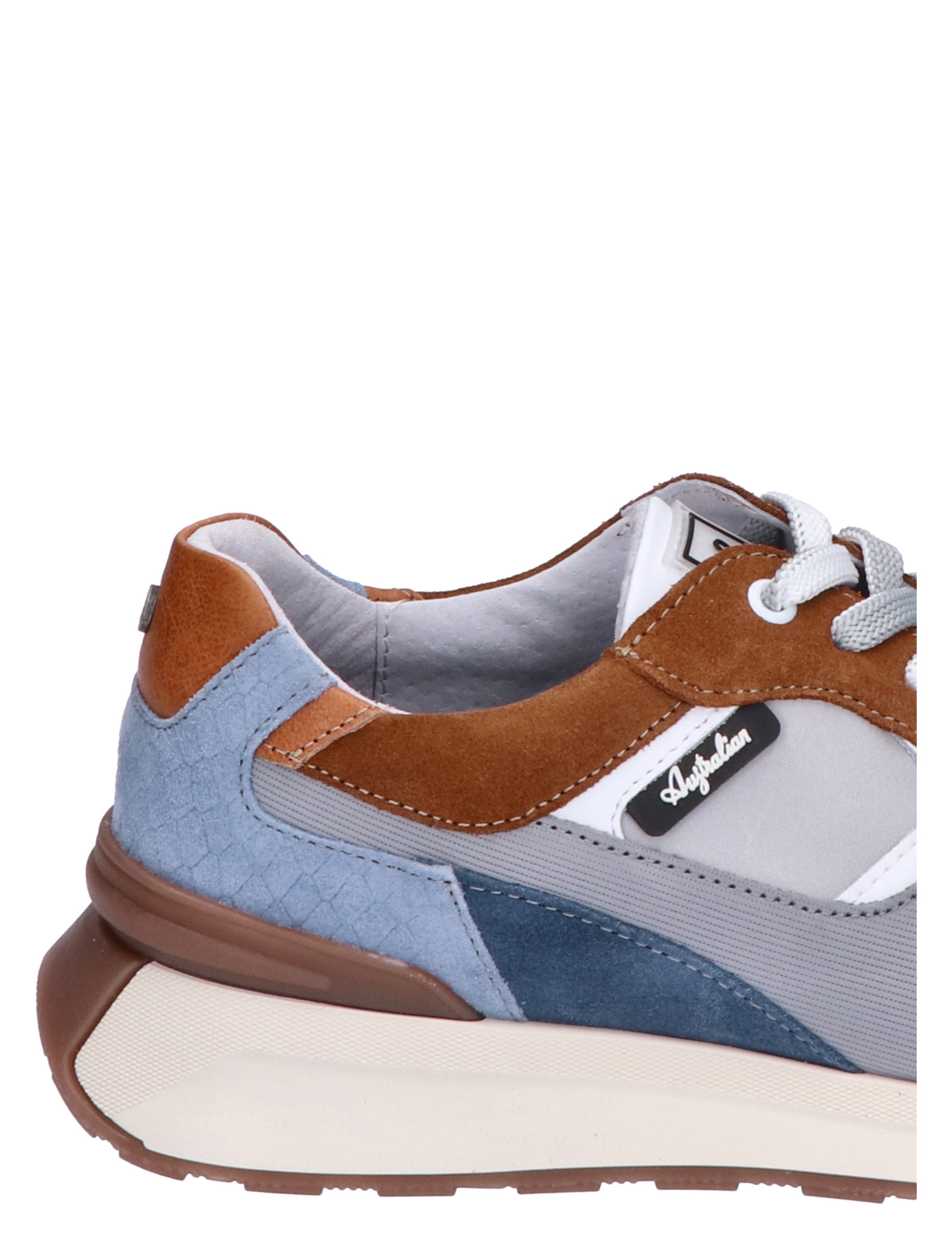Australian - Kyoto Grey Blue Combi G-Wijdte - Heren - Veterschoenen - Casual Veterschoenen - Lage Sneakers - Sneakers - 44112_39_8