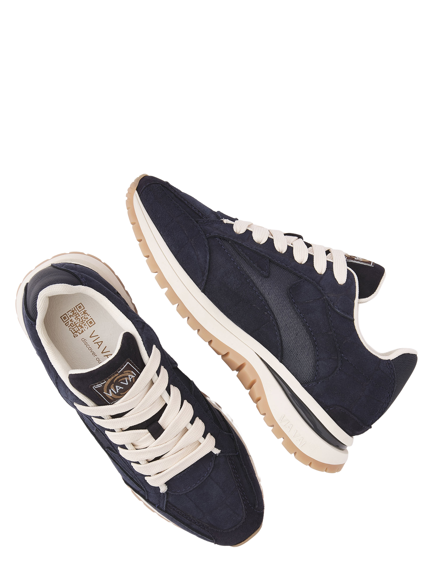 sneakers, navy, witte veters, lichte zool, looppantser