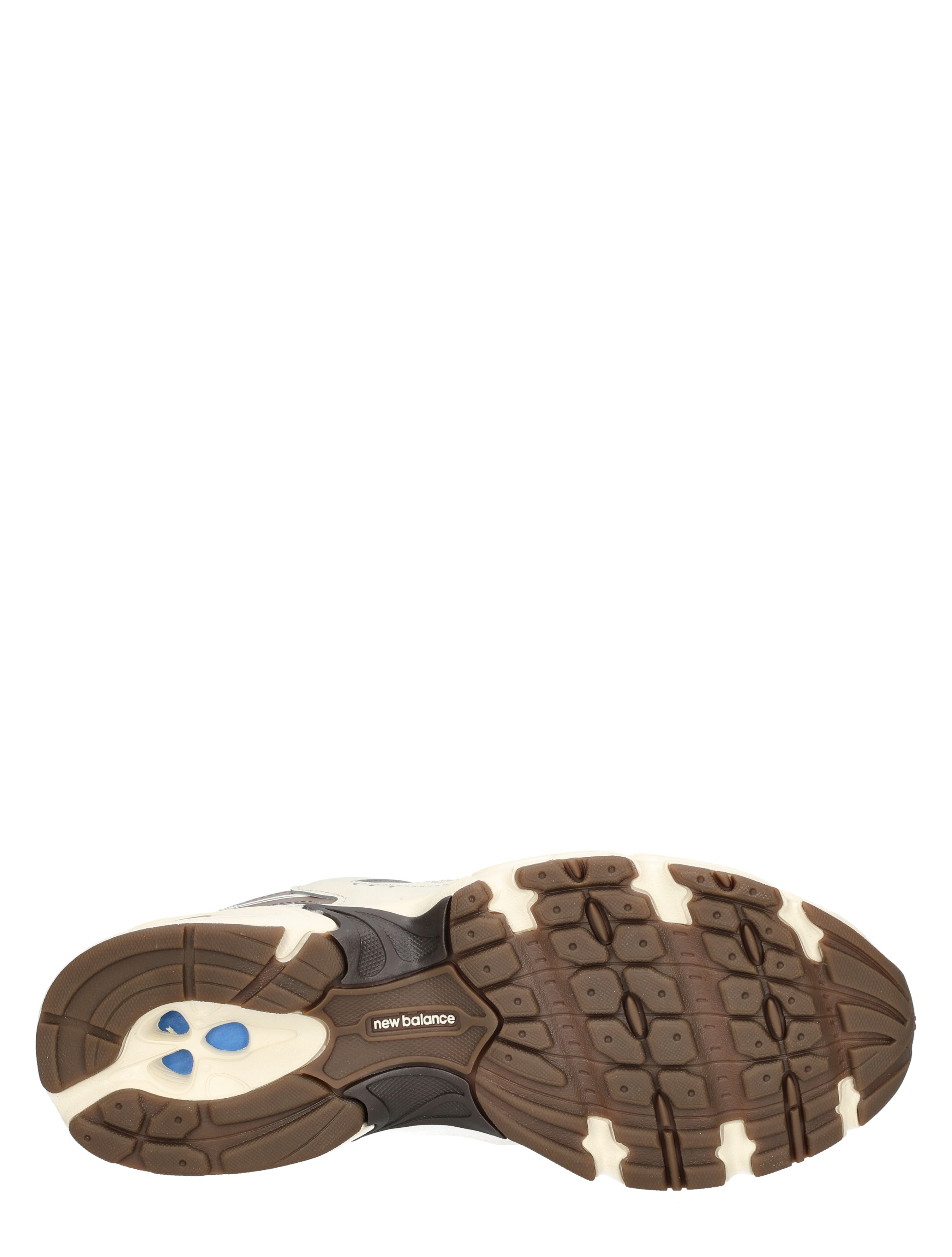 sneaker, sportschoen, mudbruine buitenzool, rubberen zool, new balance logo