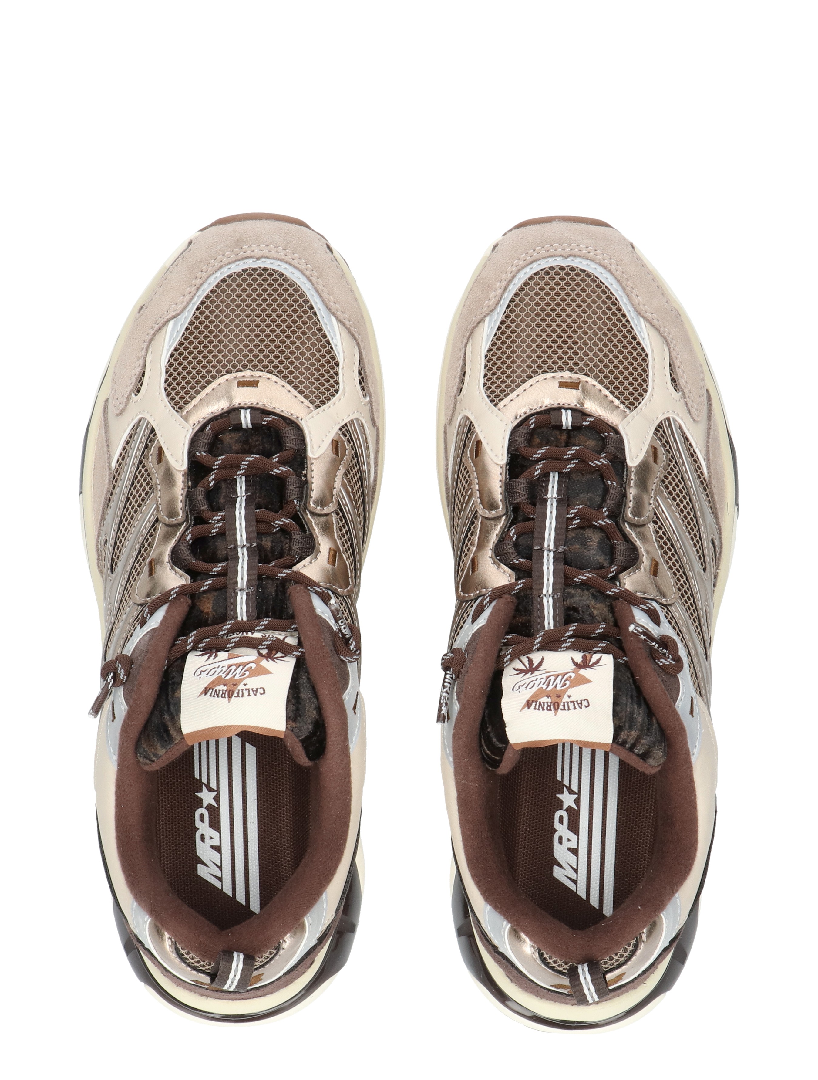 sneaker, heren, bruine schoenen, mesh details, luxe sneaker