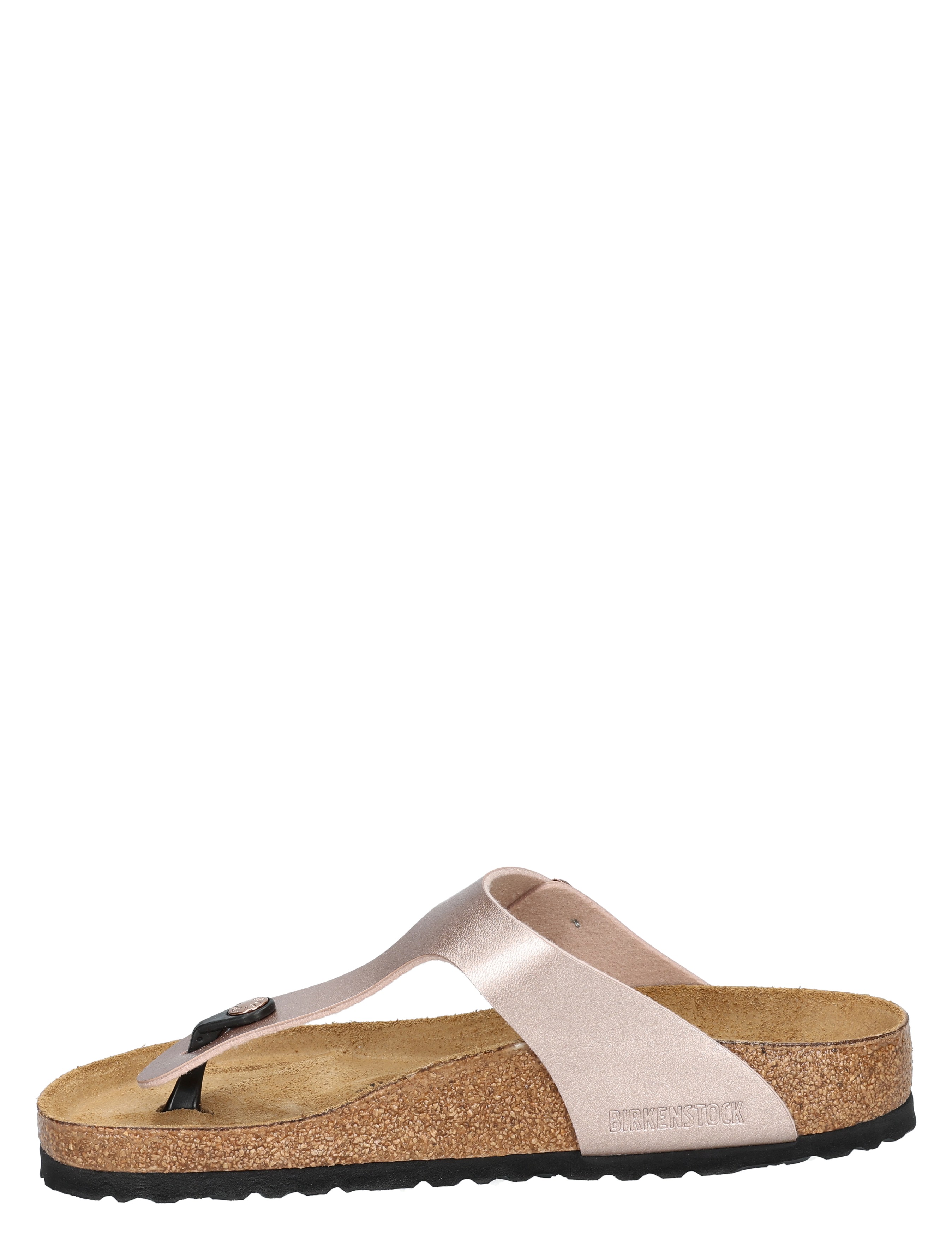 slip-on, sandal, cork sole, rose gold, thong strap