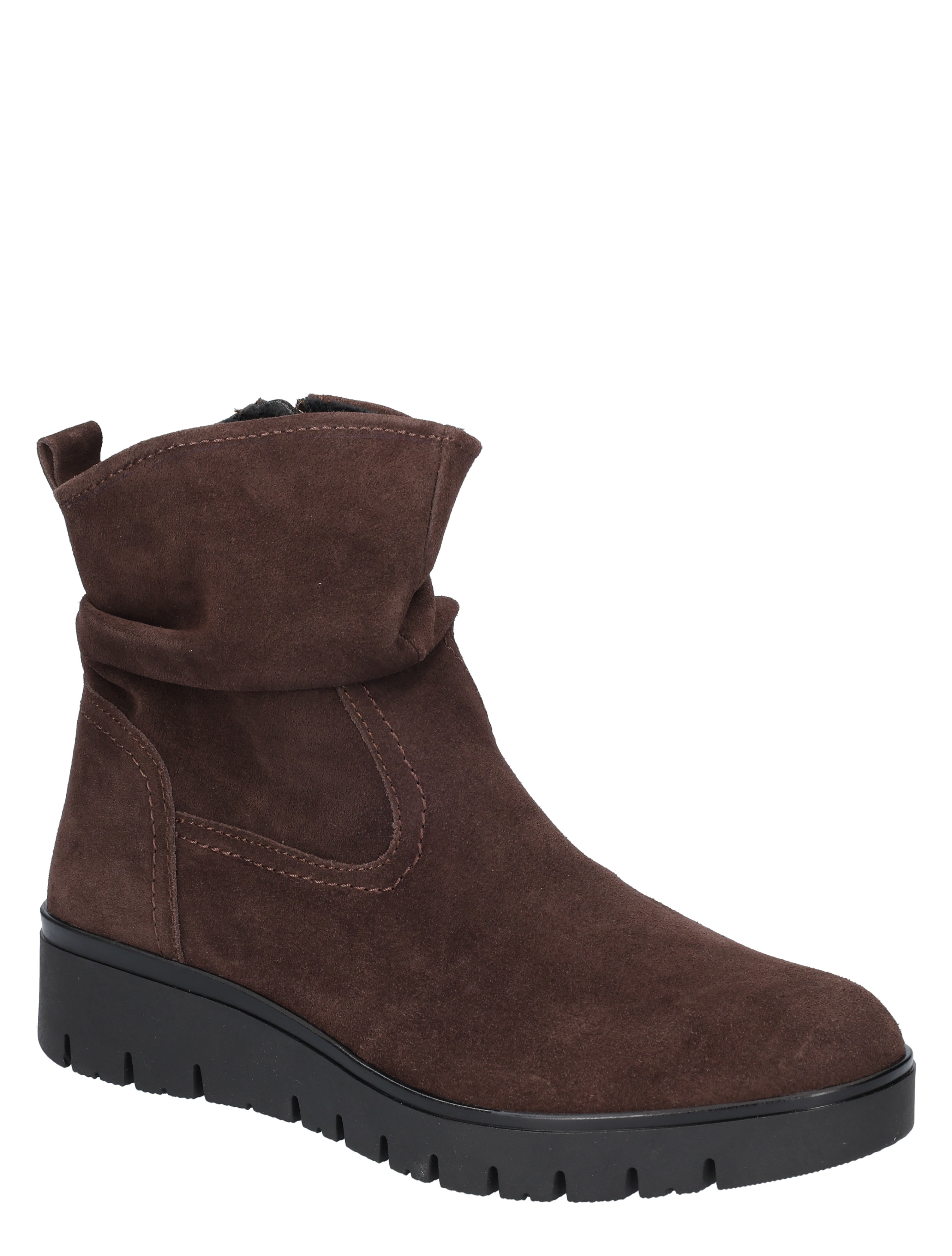 boots, bruin, enkellaars, suede, dikke zool
