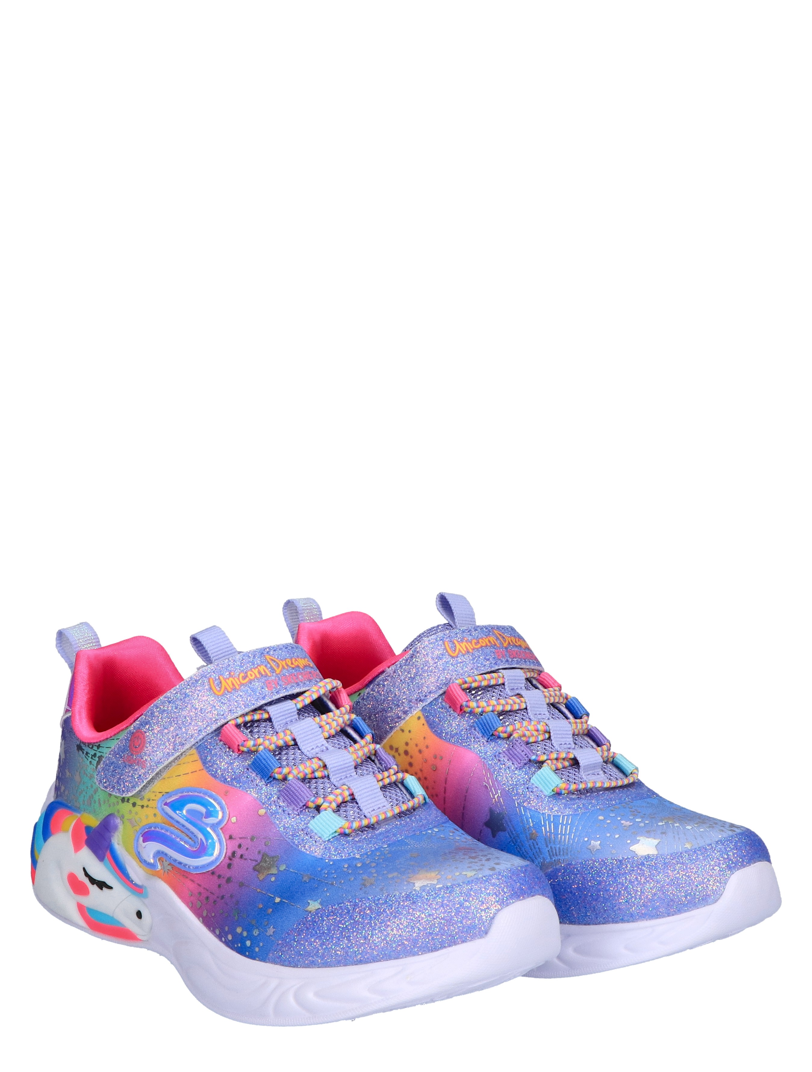 Skechers - S-Lights Unicorn Dreams Blue Metallic - Meisjes - Lage Sneakers - Sneakers - Klittenbandschoenen - 45254_48_5