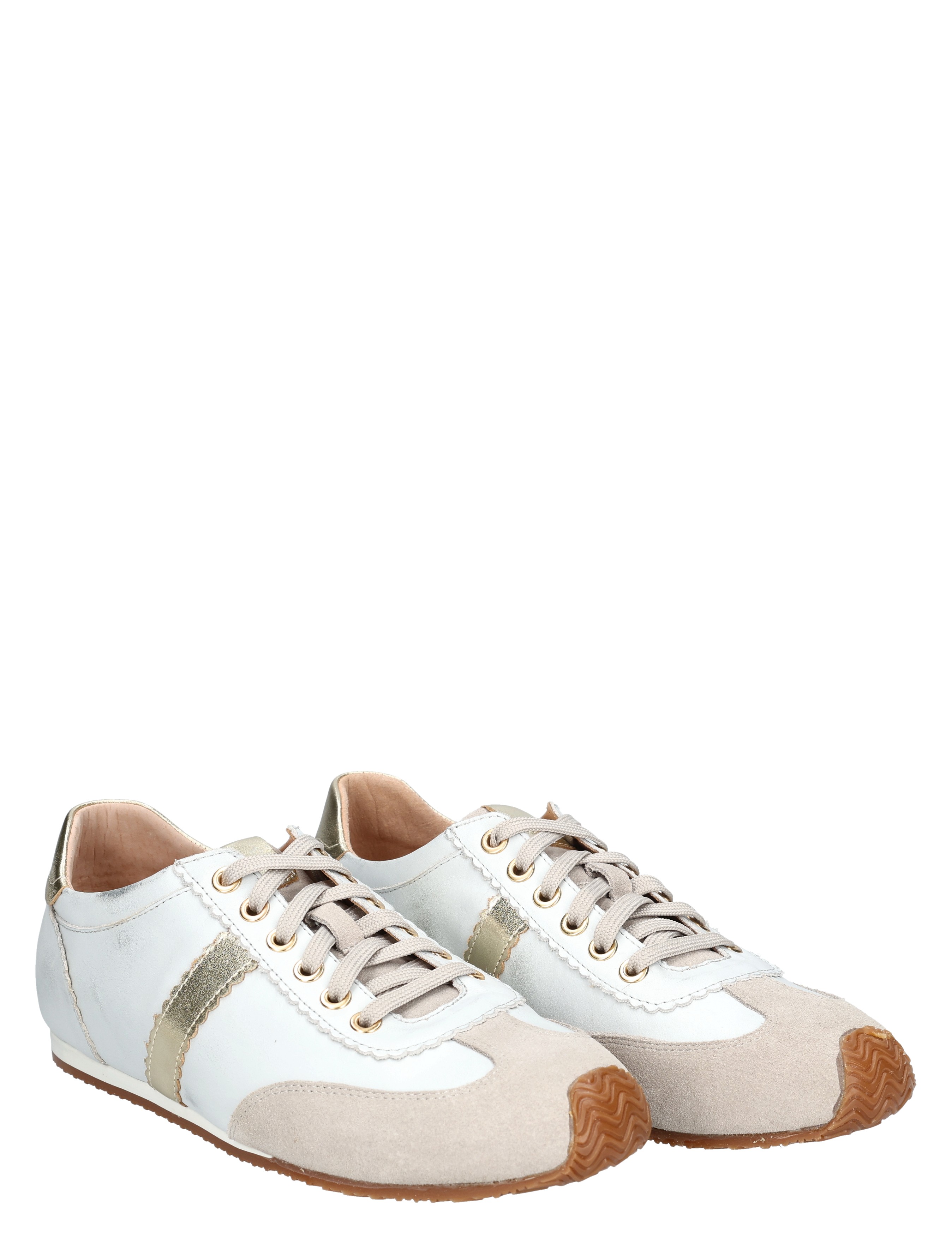 sneakers, witte schoenen, suede, gouden accenten, grove zool