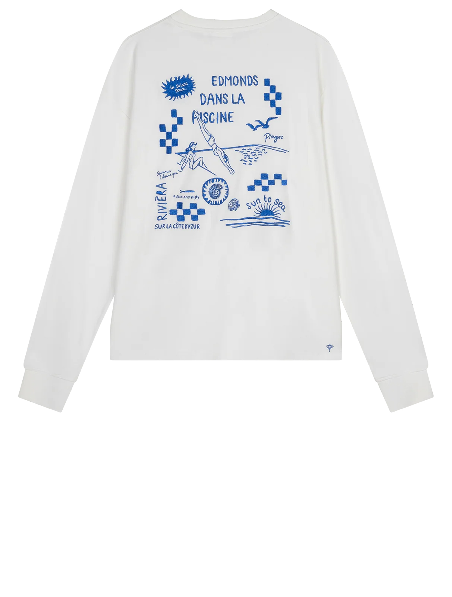 Edmonds - La Piscine Long Sleeve Off White - Heren - T-Shirts & Polos - 51034_88_1