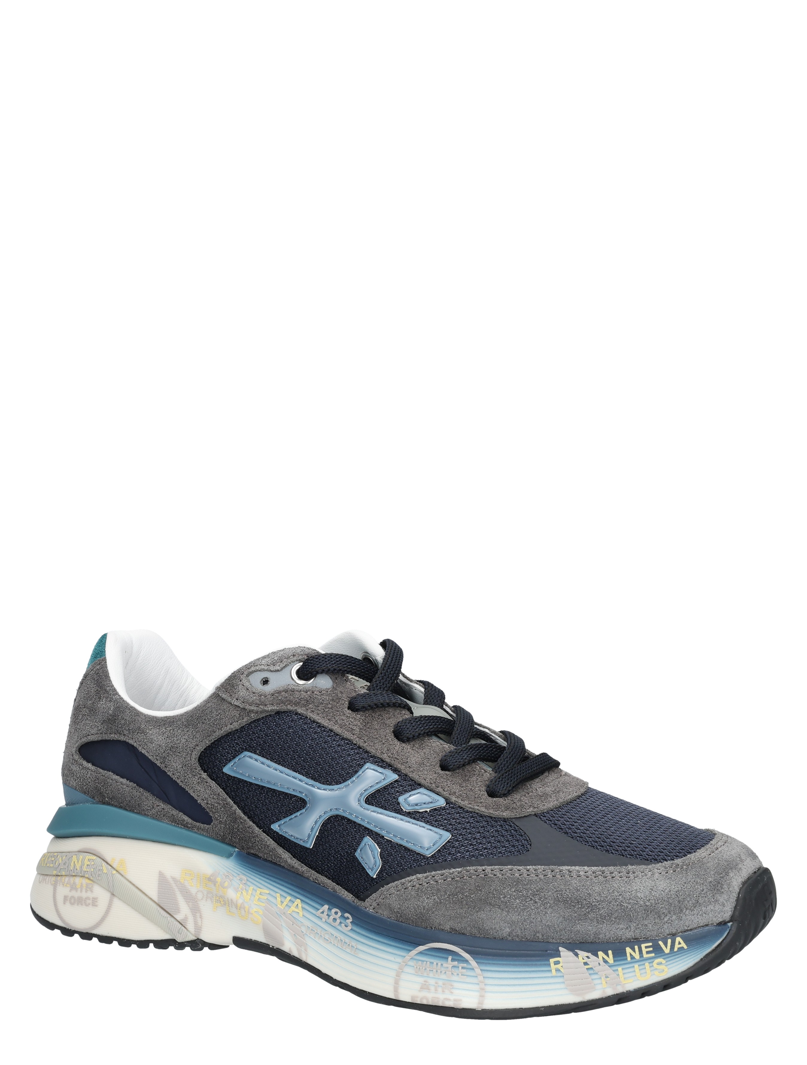 Premiata - Moerun Men 7772 Blue Grey - Heren - Lage Sneakers - Sneakers - 48846_39_3