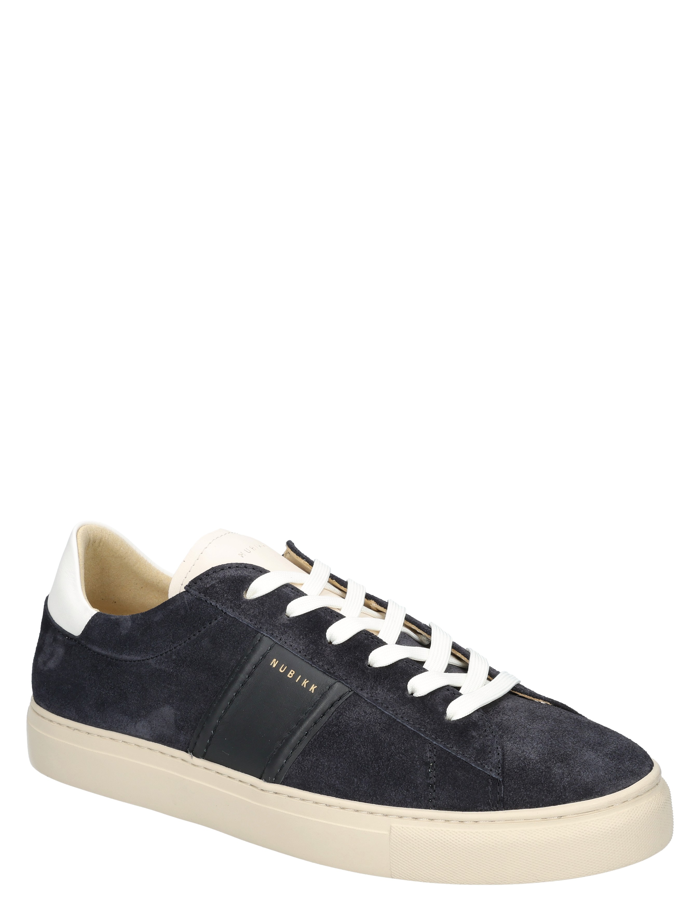 sneaker, navy, suede, low-top, white-laces