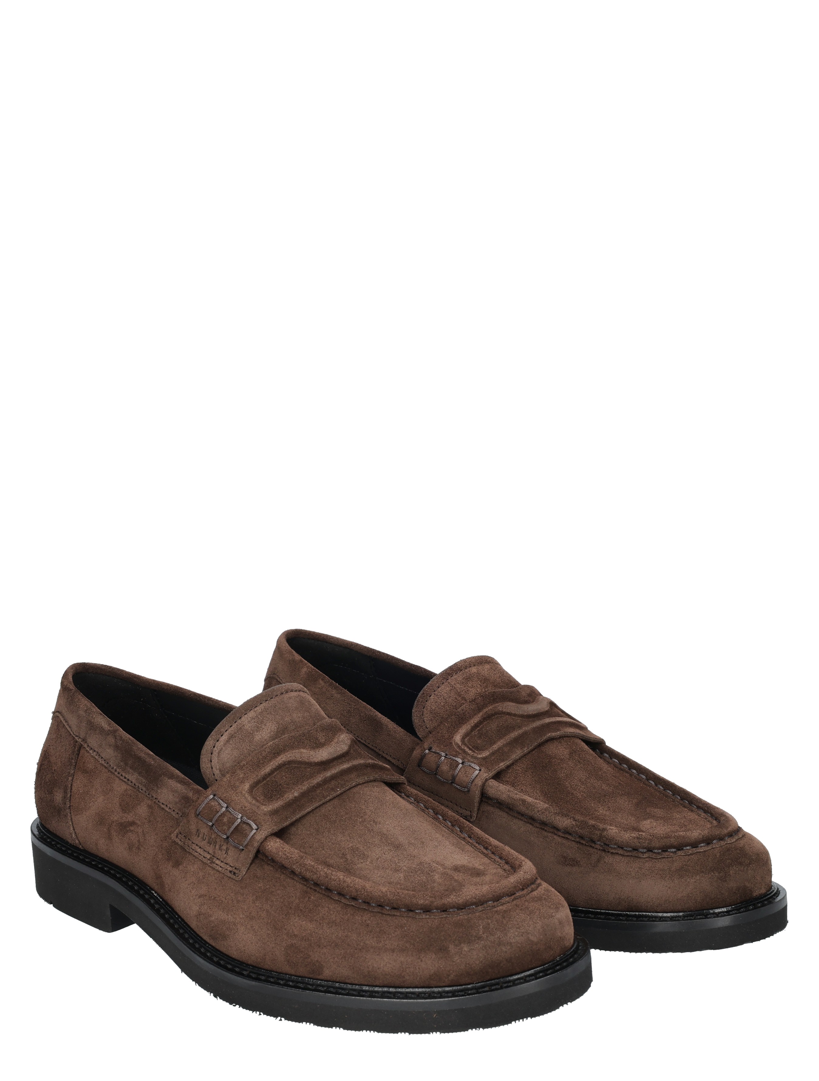 laarzen, mokassins, suede, bruin, slipperachtig