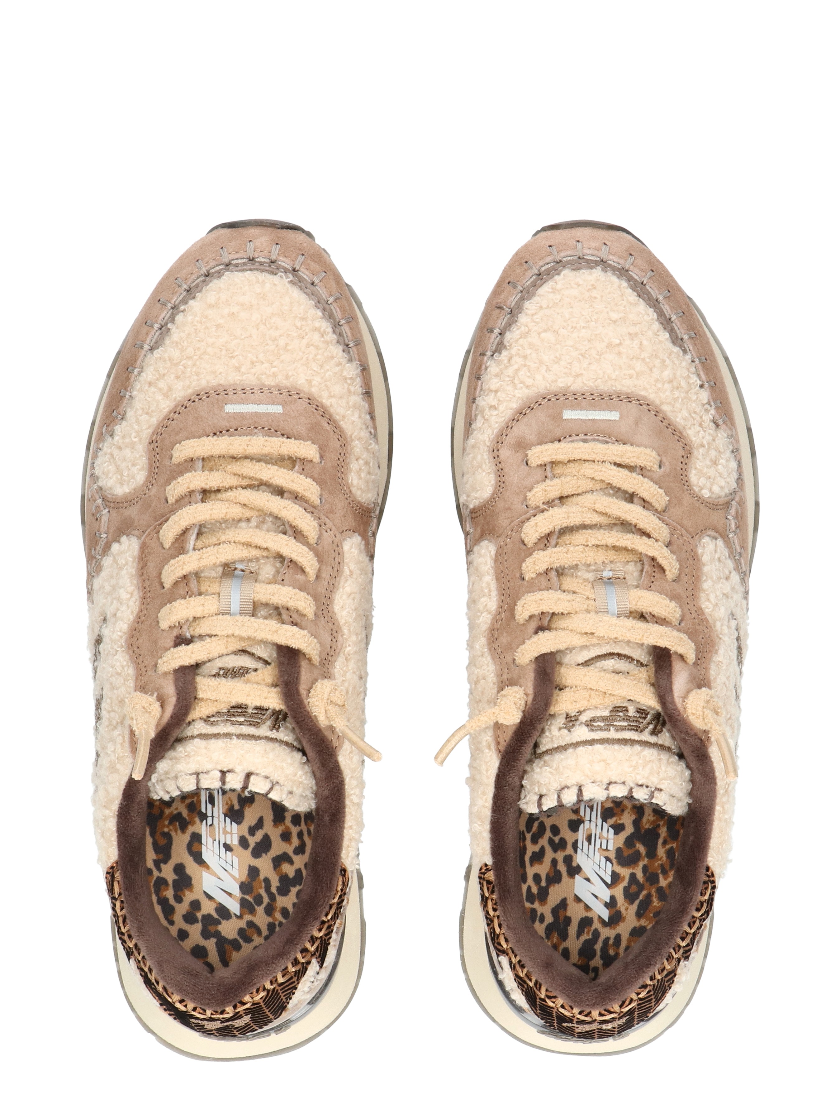 sneakers, suede, shearling, interior leopard, canvas