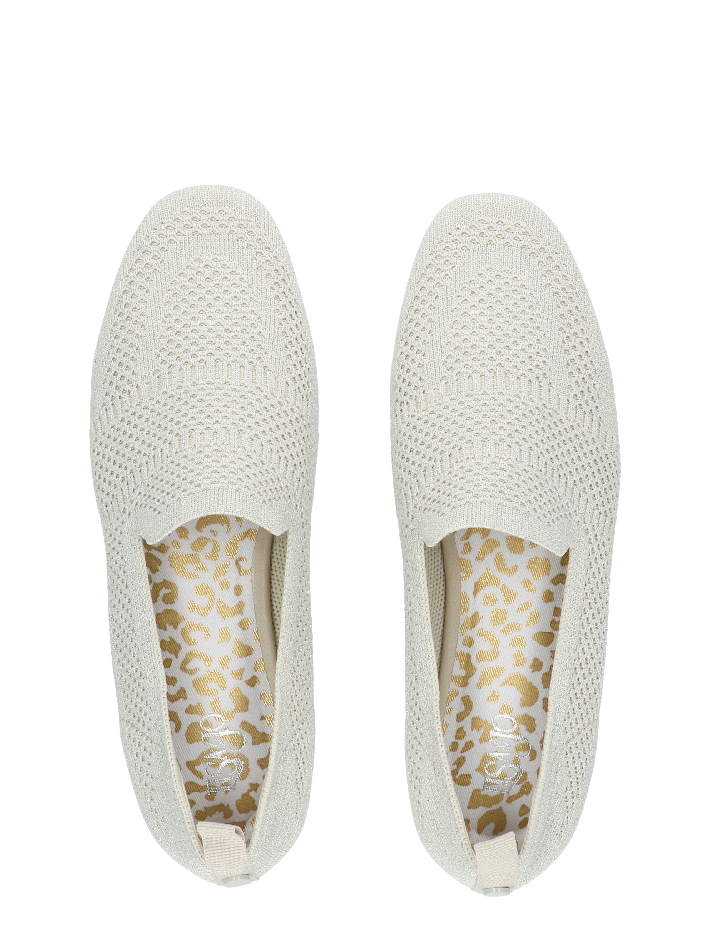 Lisa & Jo - Zilin Beige Silver Knitted - Dames - Loafers - 50872_88_7