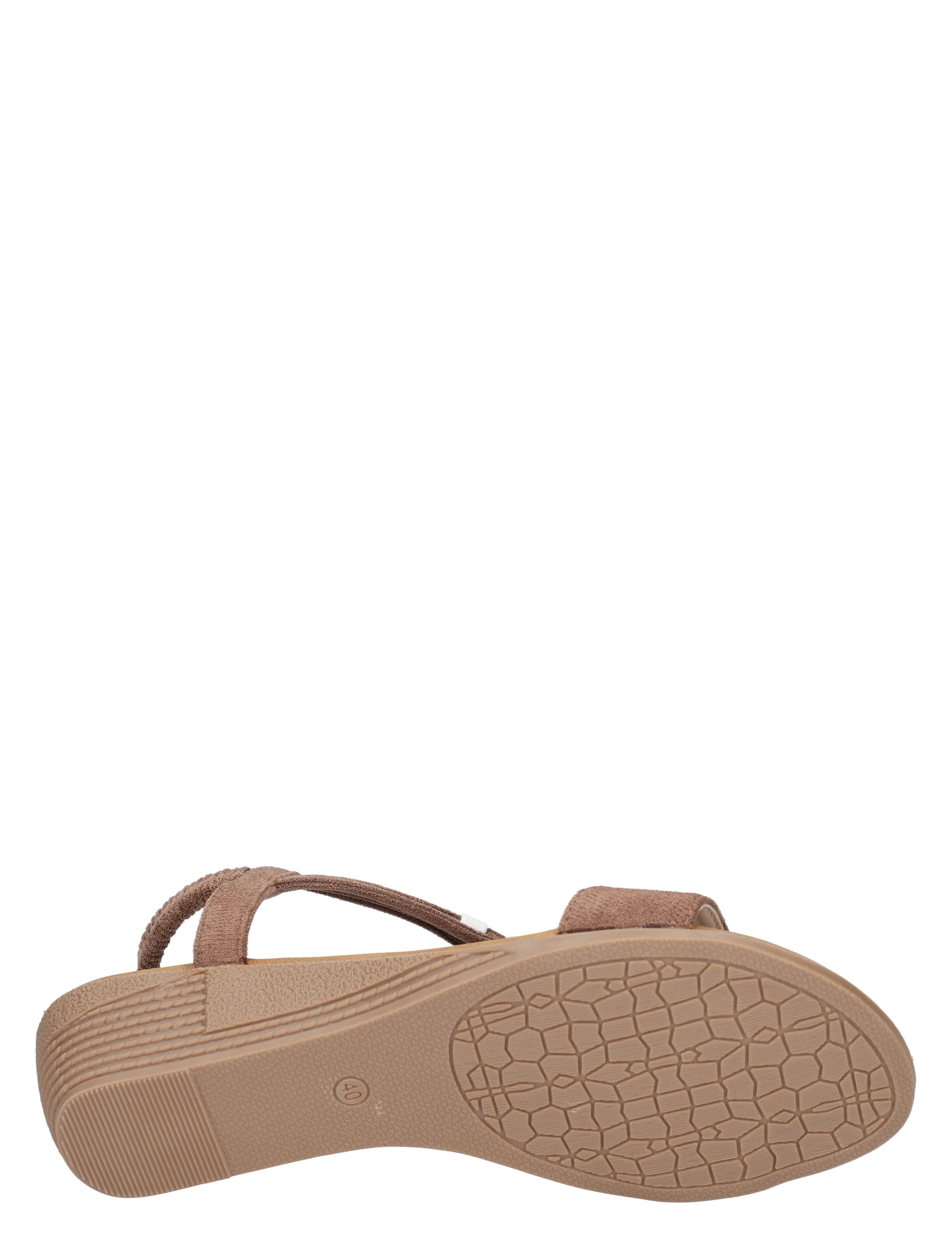 sandalen, wedge, sleehak, rubberenzool, tienkleurig