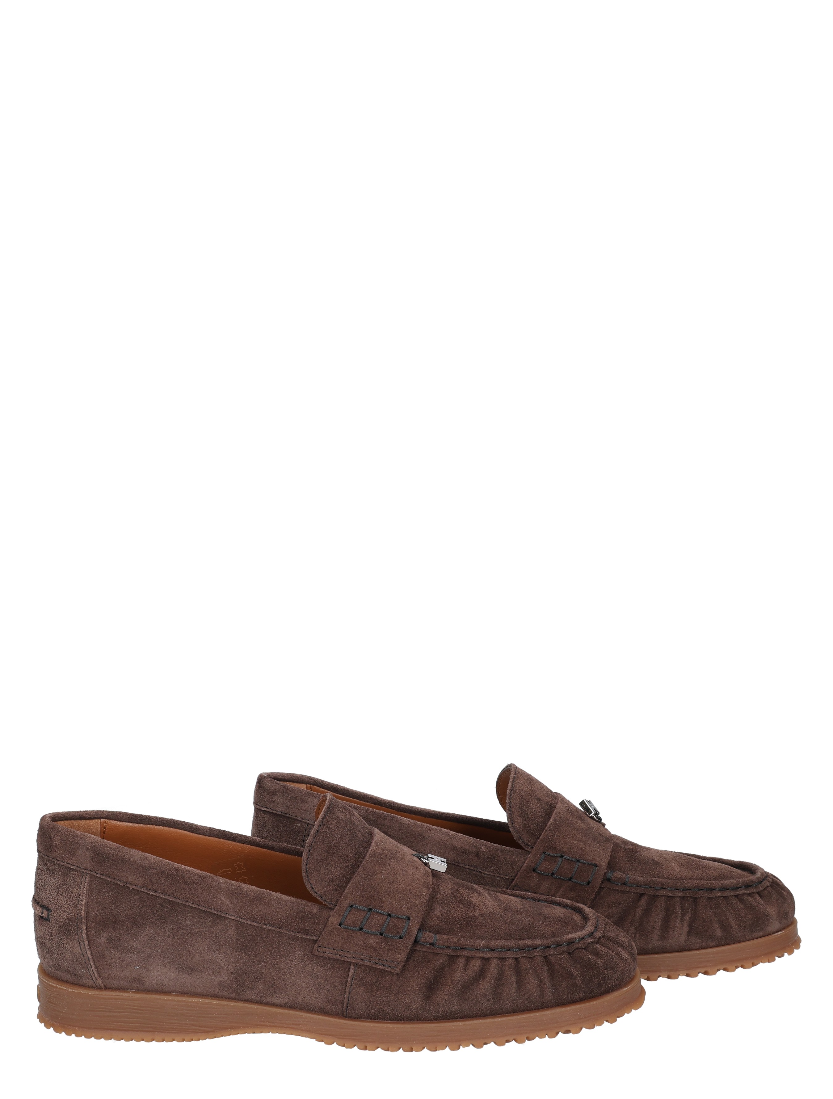 slippers, moccasins, donkerbruin, suede, lijfzool