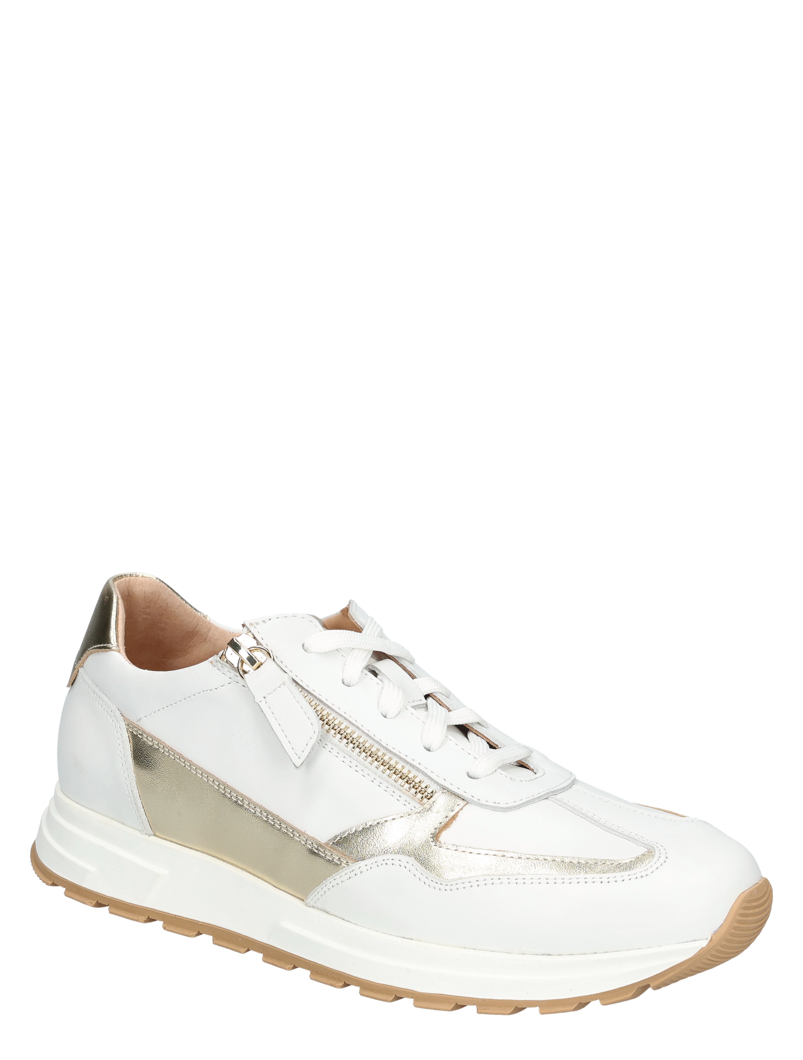 sneaker, wit, veterschoen, rits, metaallic