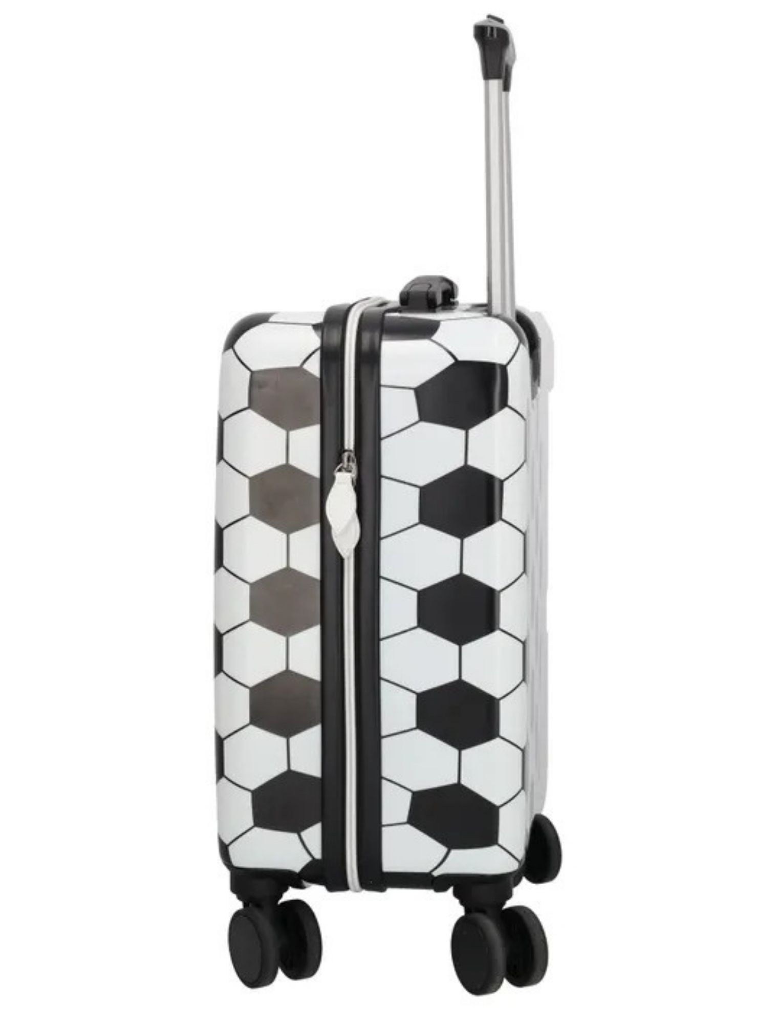 koffer, trolley, reiskoffer, polyester, zwart-wit patroon