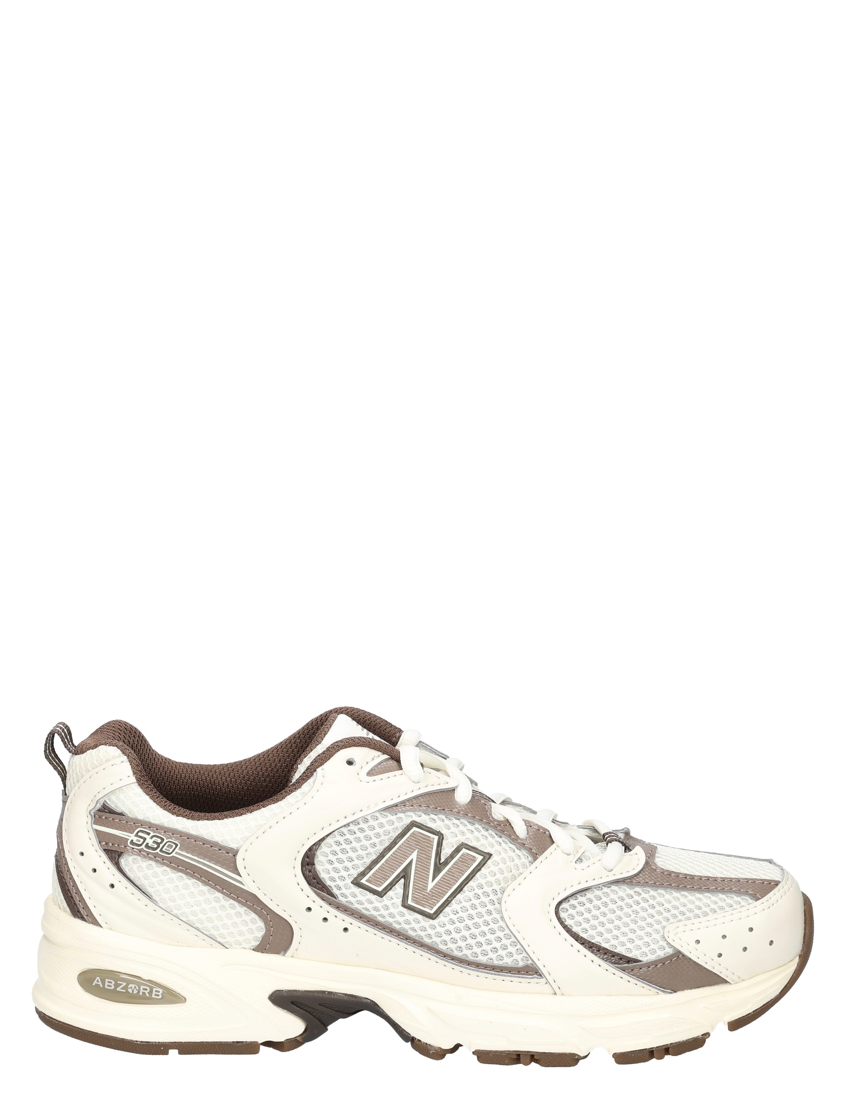 sneaker, sportschoenen, mesh, wit, bruin
