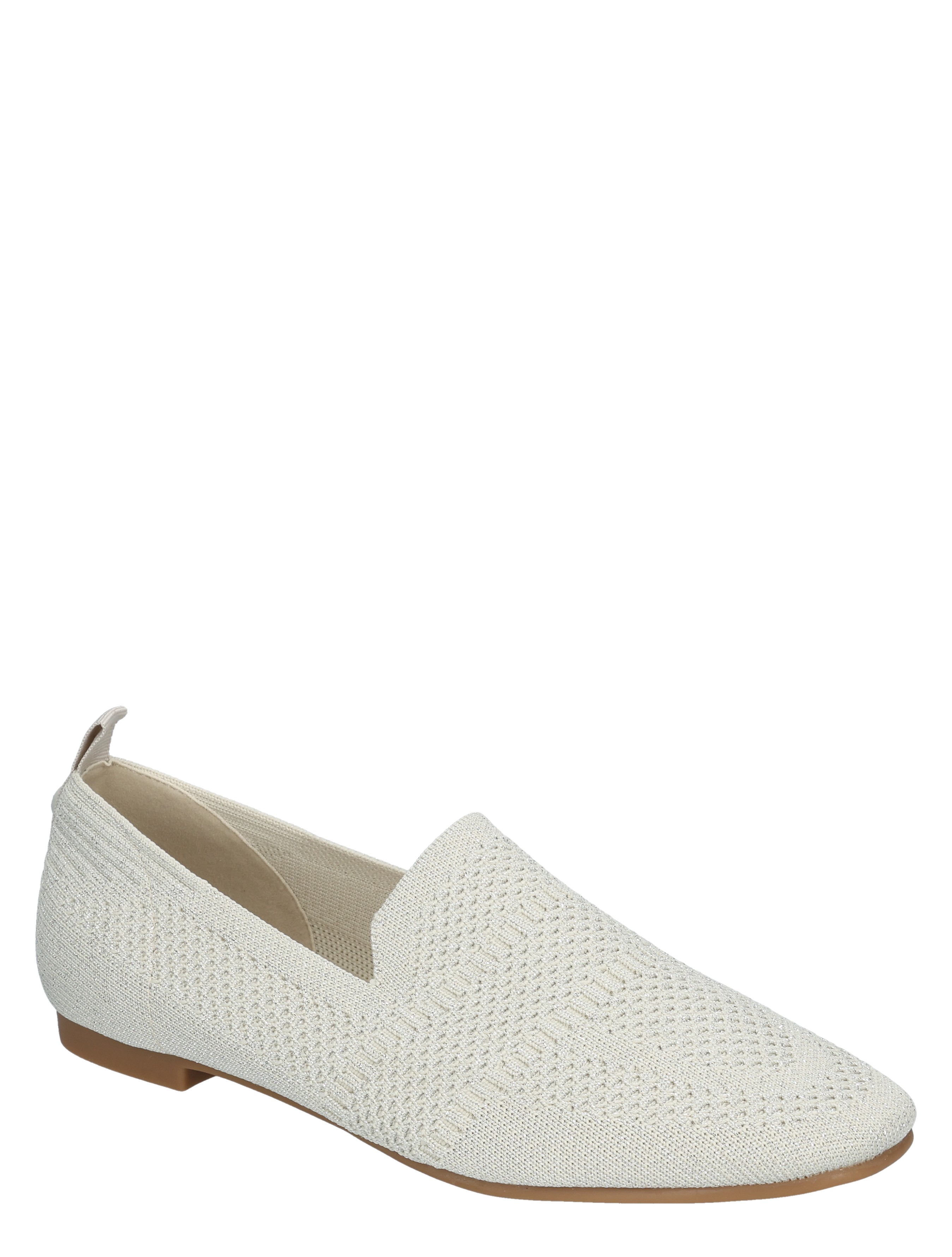 Lisa & Jo - Zilin Beige Silver Knitted - Dames - Loafers - 50872_88_3