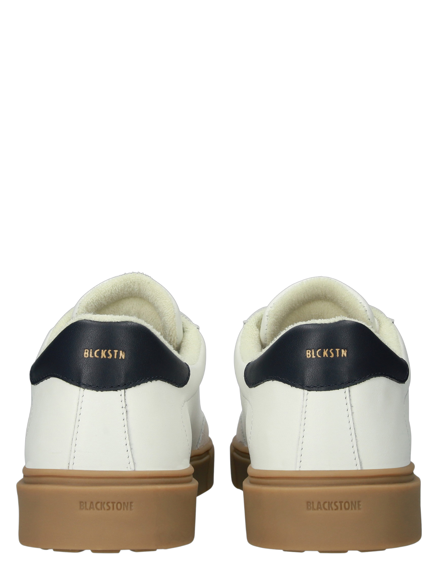 witte sneakers, lederen voering, bruine zool, ruggenmerk: Blackstone, lage cut sneakers