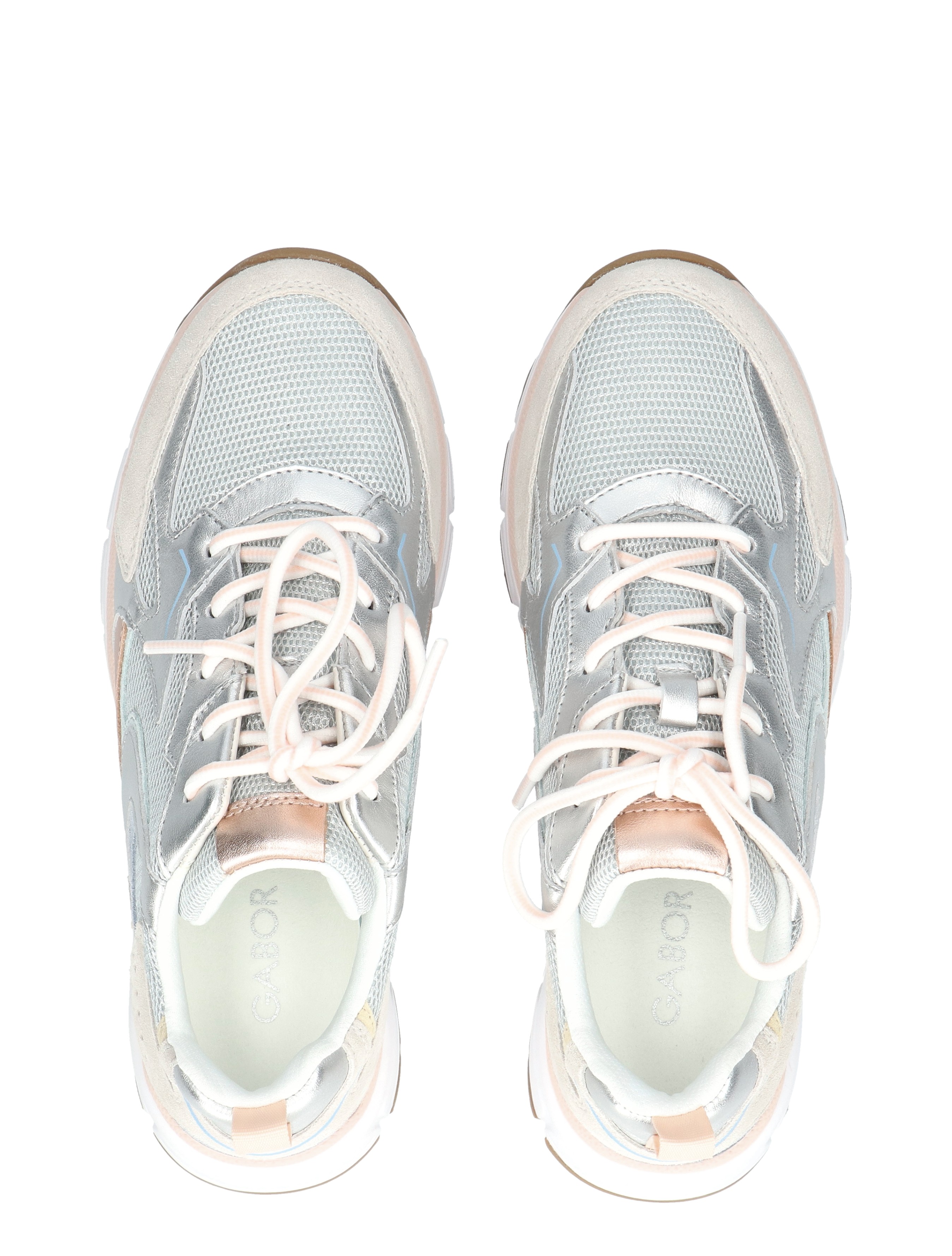 Gabor - 86.536.64 64 weiss/silber/pastell - Dames - Veterschoenen - Casual Veterschoenen - 50003_88_8