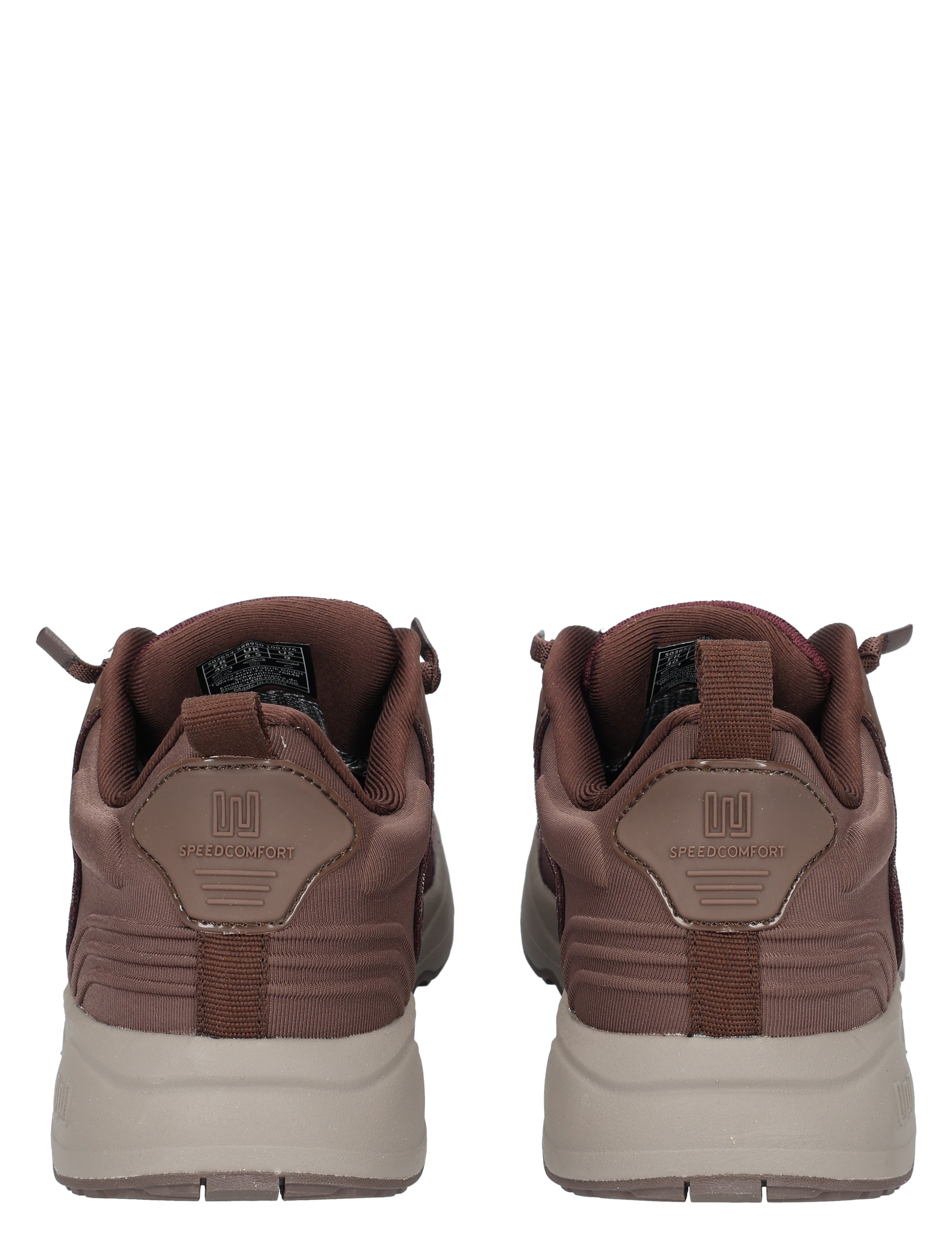 sneakers, bruin, mesh, achterkant, athletisch, tpv zool, slip-on