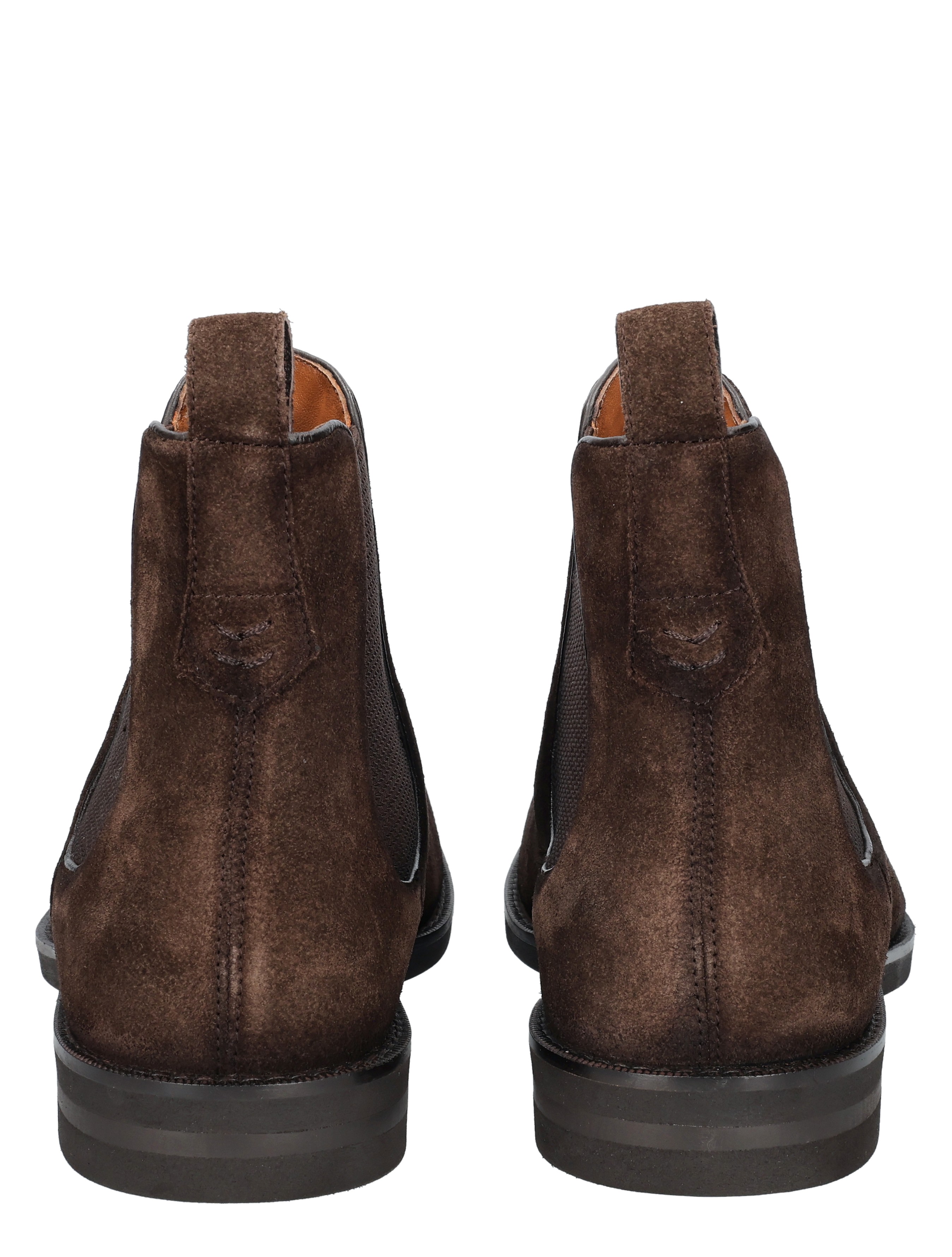 boots, ankle boots, brown suede, pull tab, sleek sole