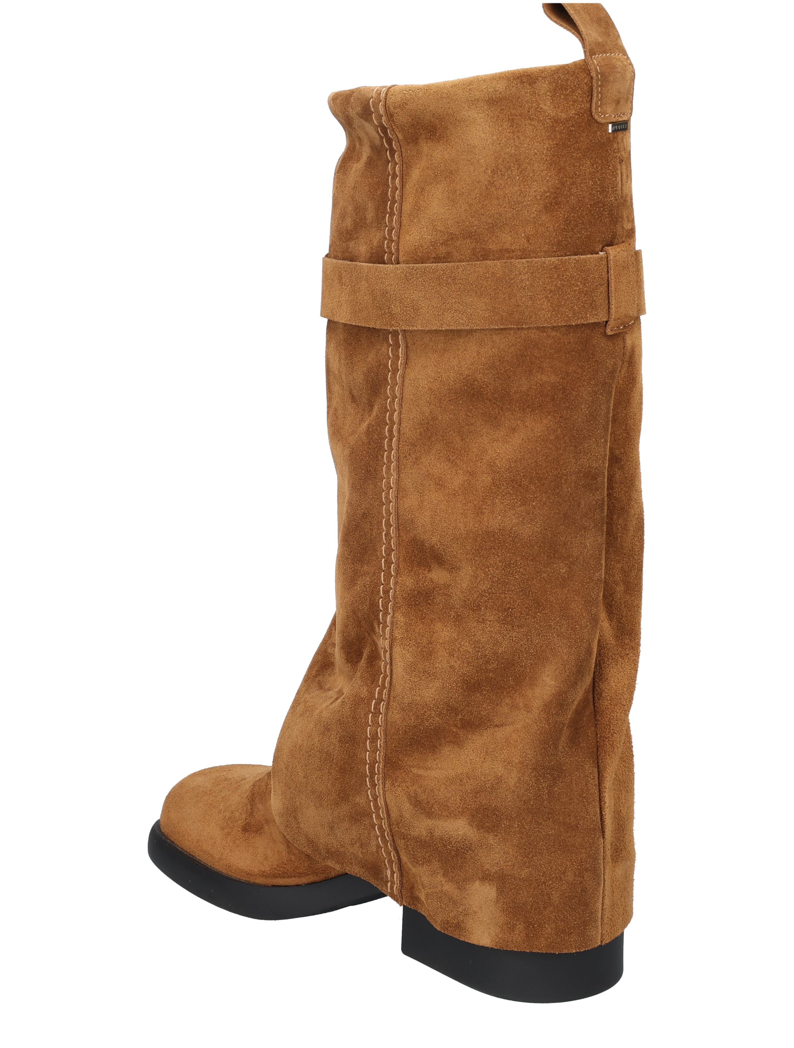 laarzen, suede, knielaarzen, bruin, ruggelementen