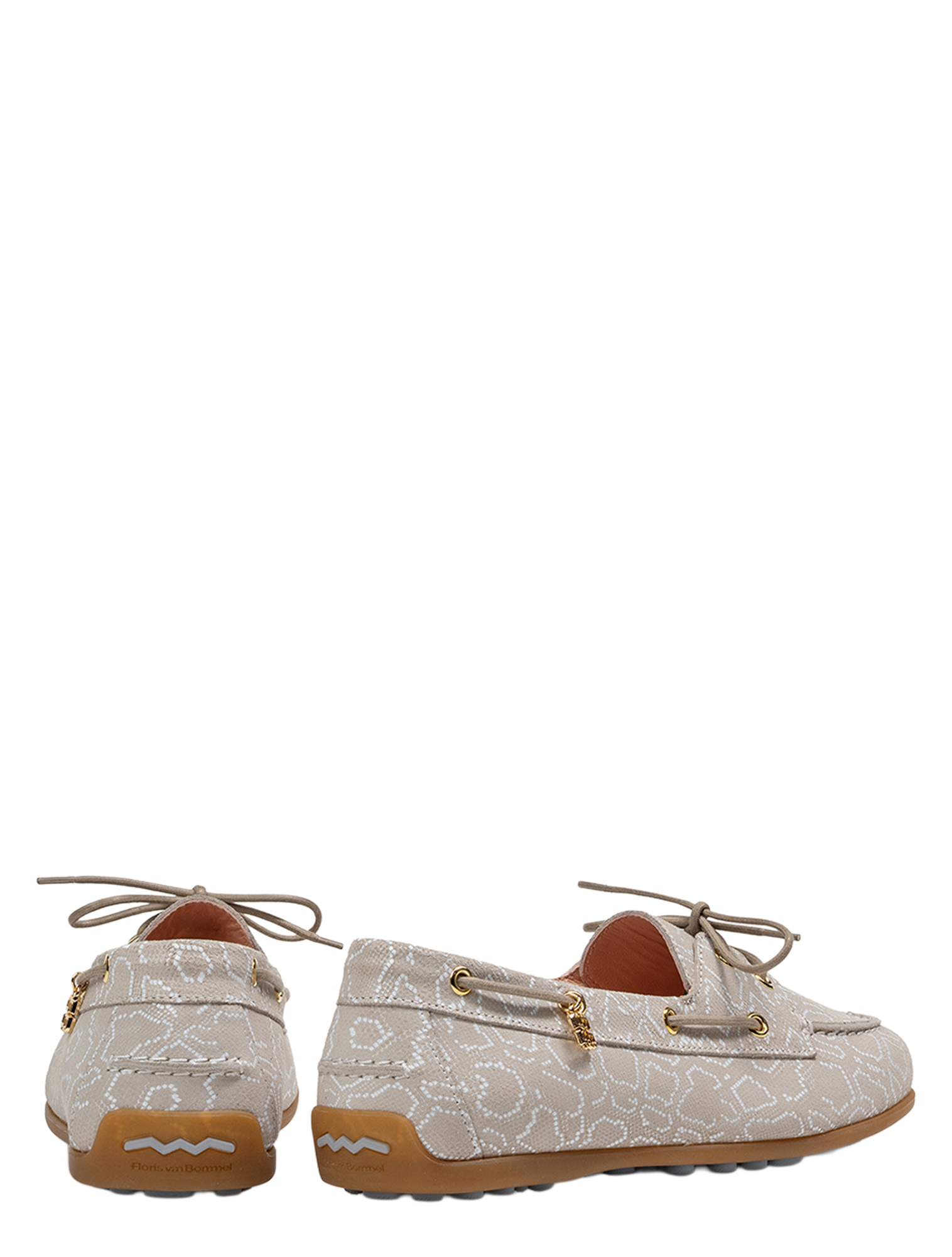 loafer, slipper, geprint, beige, lederen zool
