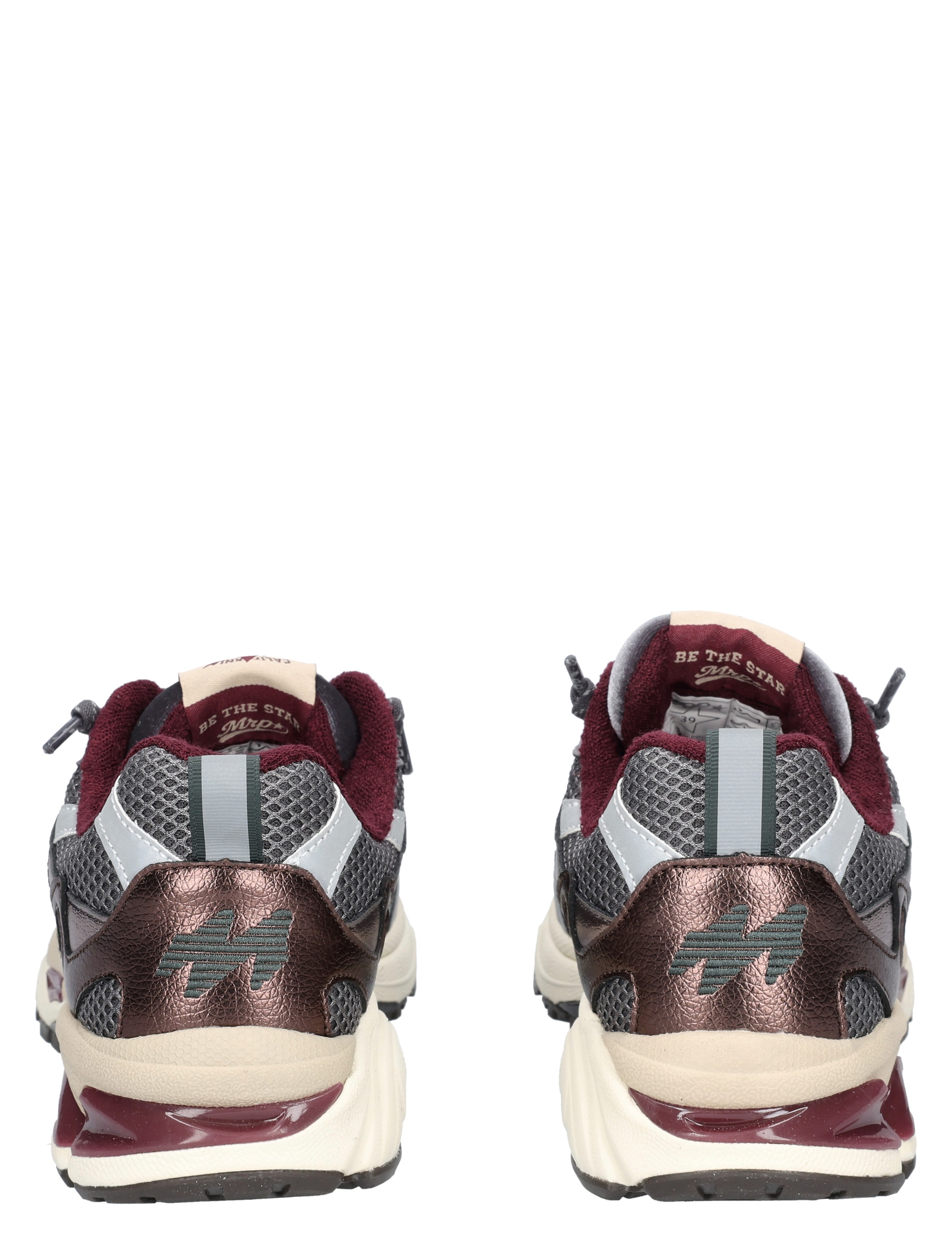 sneaker, mesh, leer, paars, grijs